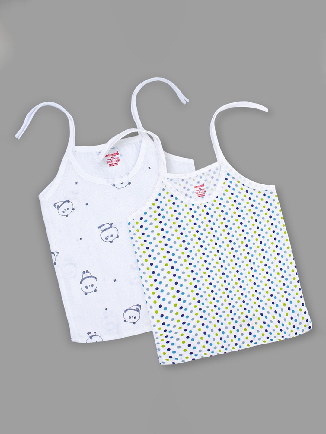 

Born Babies Infants Pack Of 2 Printed Cotton Jhablas, White