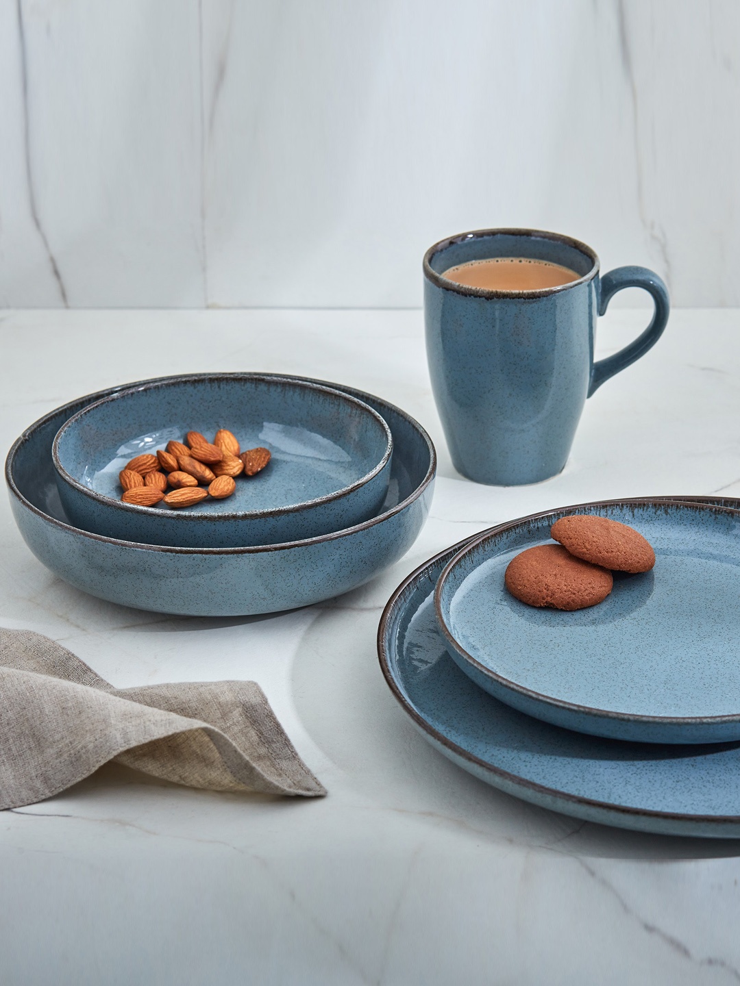 

Home Centre Moderna Blue Porcelain Cereal Bowl - 600 ml