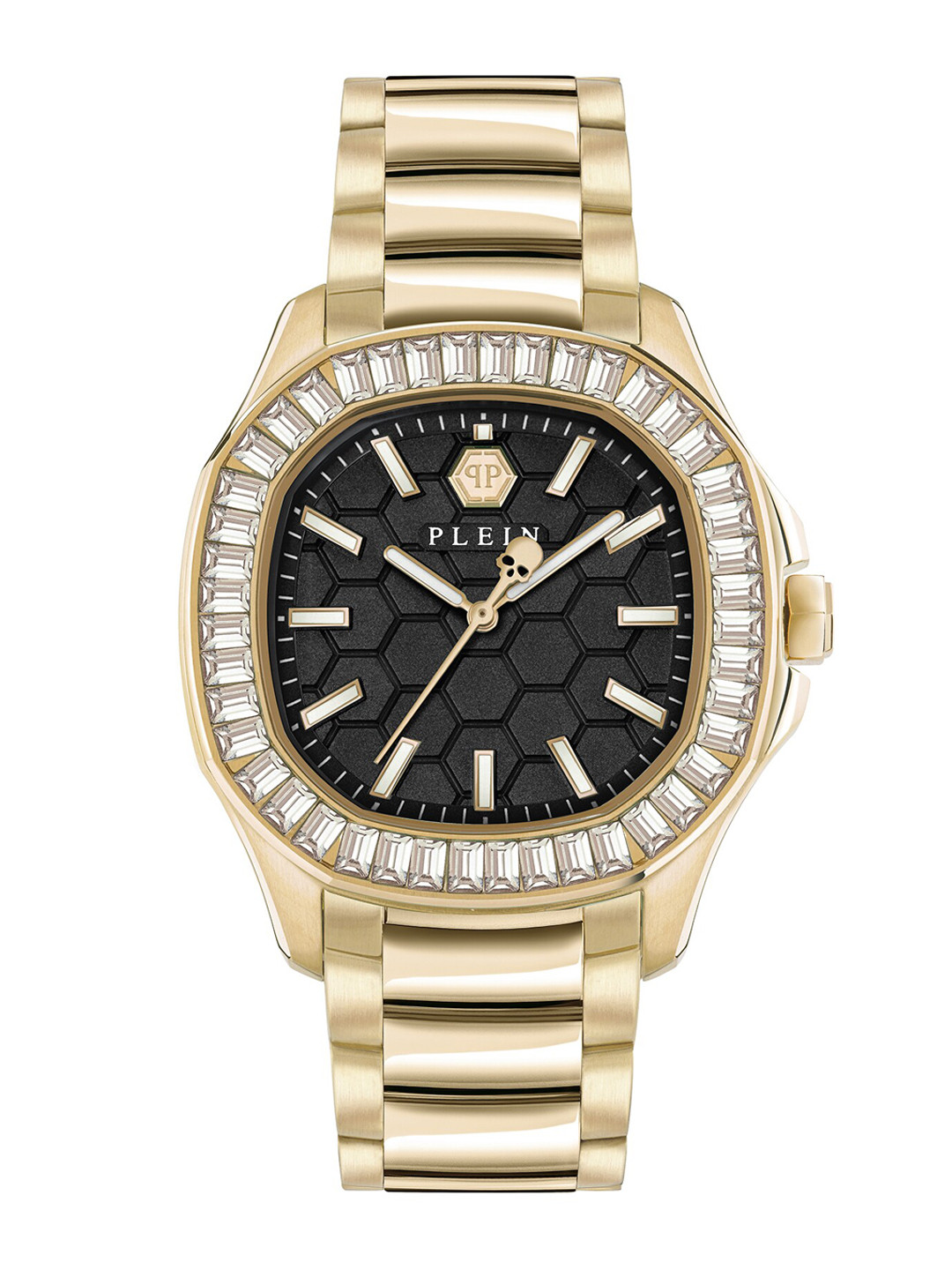 

PHILIPP PLEIN Women Embellished Dial & Stainless Steel Straps Analogue Watch PWTAA0623, Black