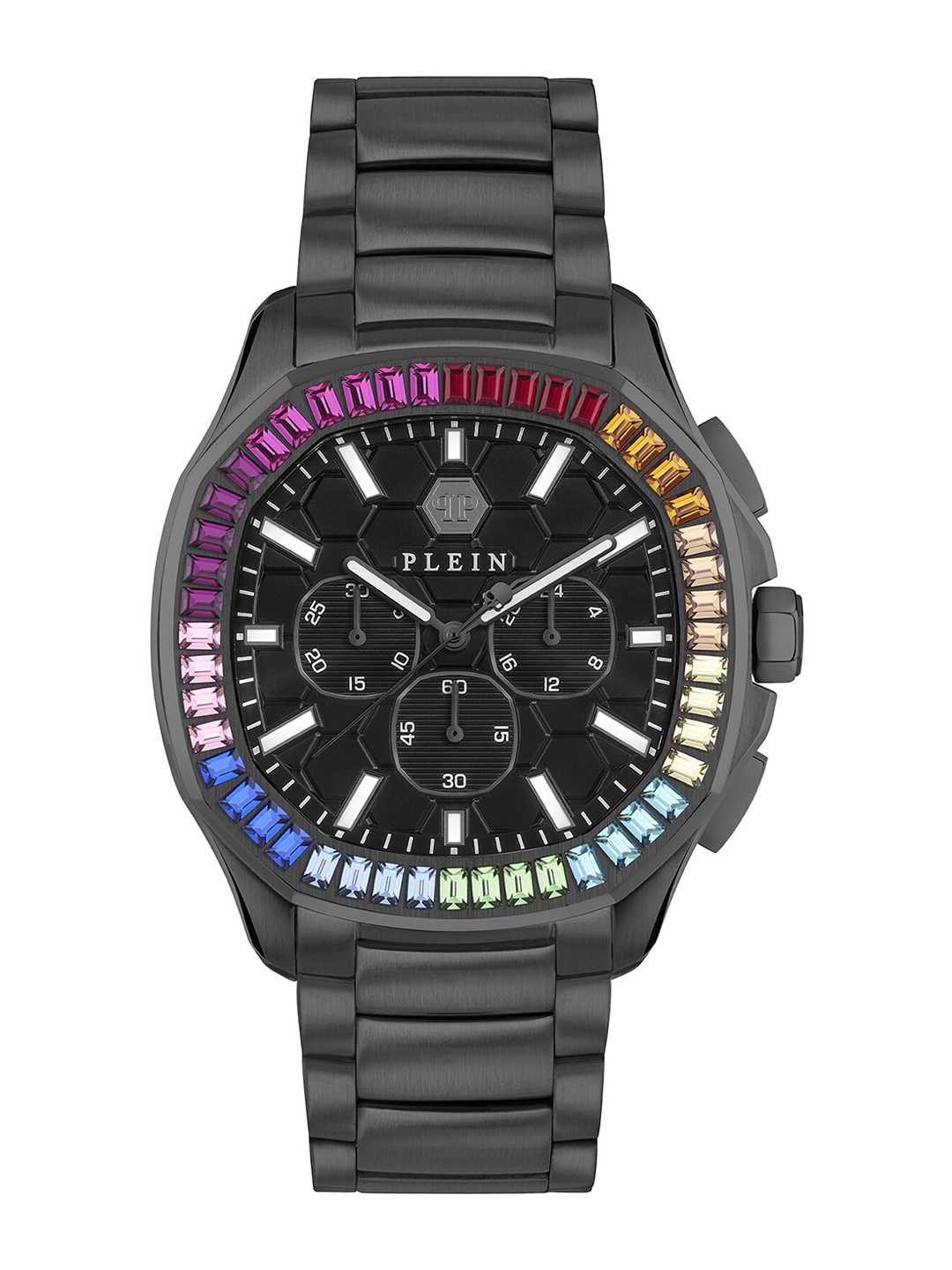 

PHILIPP PLEIN Men Printed Dial & Stainless Steel Straps Analogue Watch PWSAA0723, Black