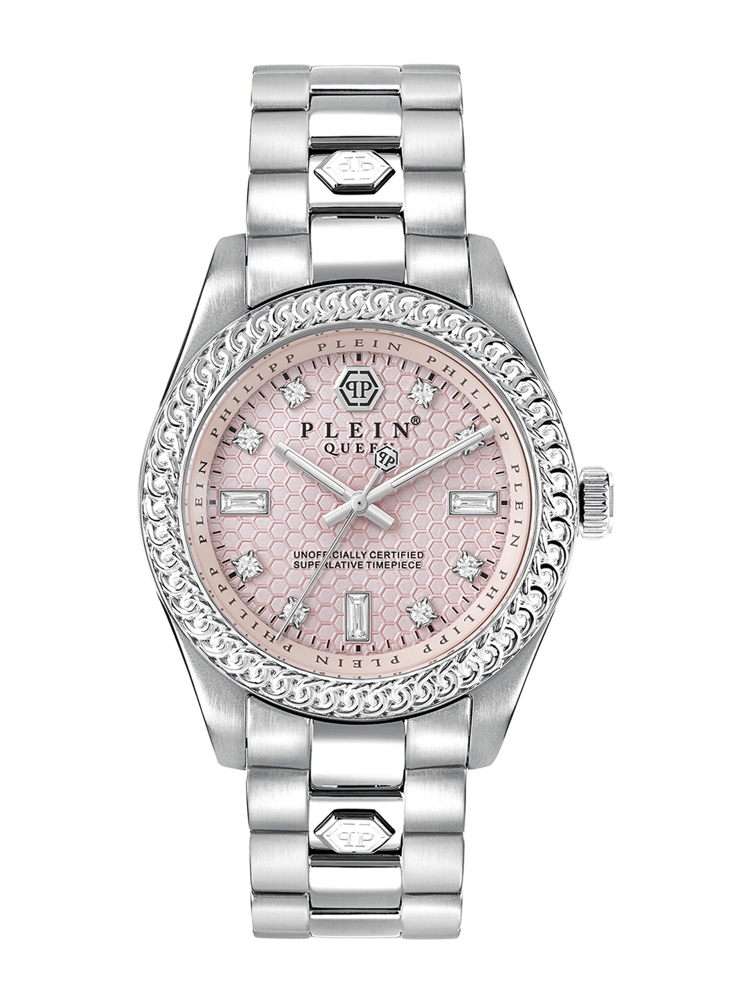 

PHILIPP PLEIN Women Embellished Dial & Straps Analogue Watch PWDAA0321, Pink