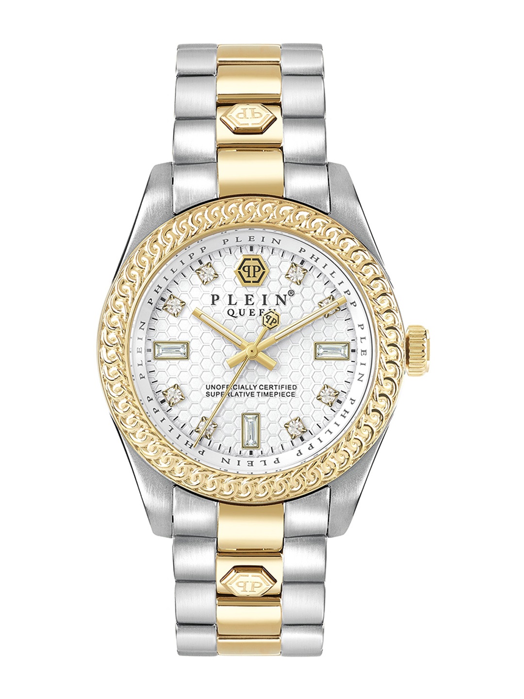 

PHILIPP PLEIN Women Embellished Dial & Bracelet Style Straps Analogue Watch PWDAA0521, White