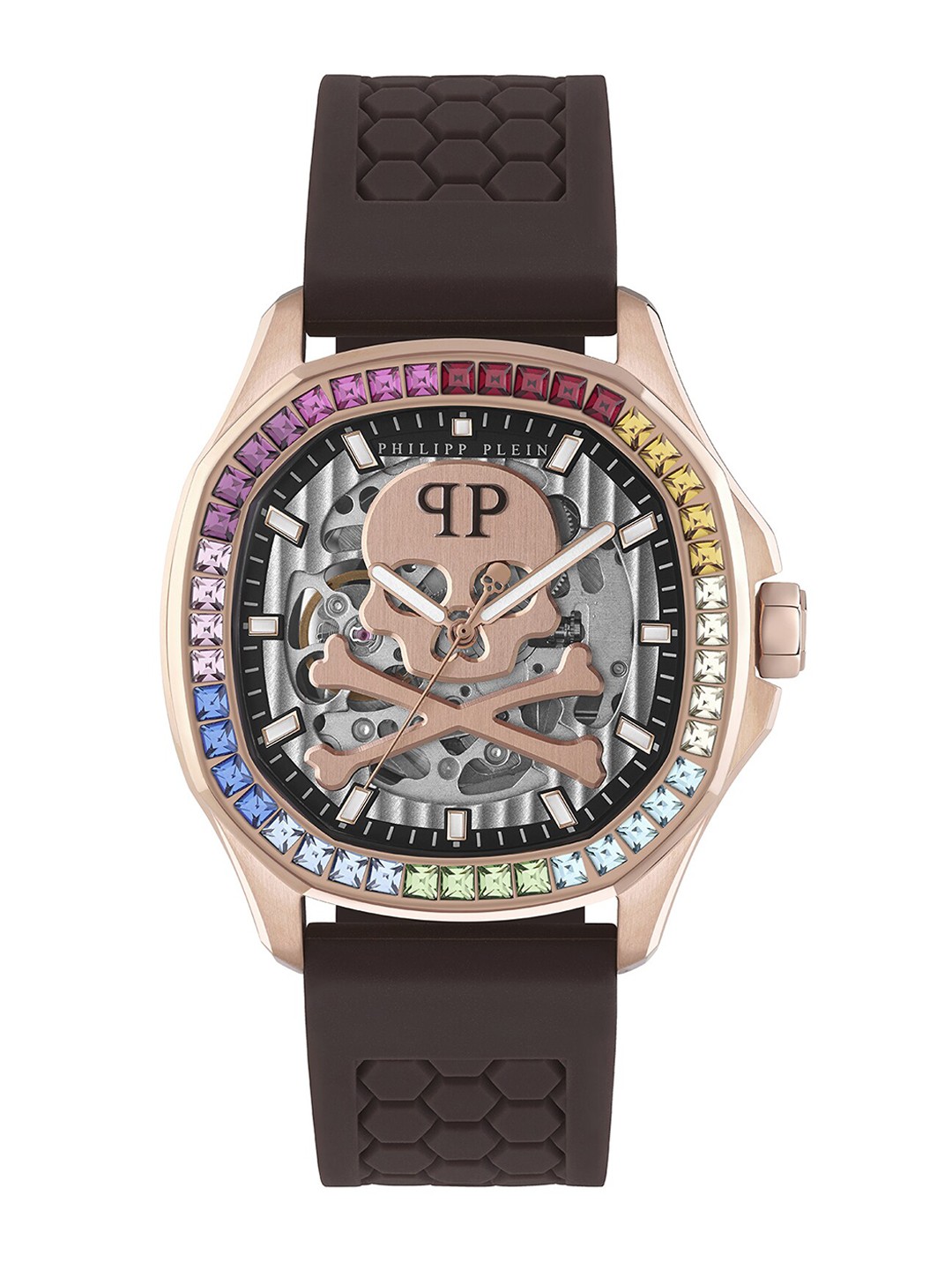 

PHILIPP PLEIN Men Skeleton Dial & Straps Analogue Automatic Watch PWRAA0623, Grey