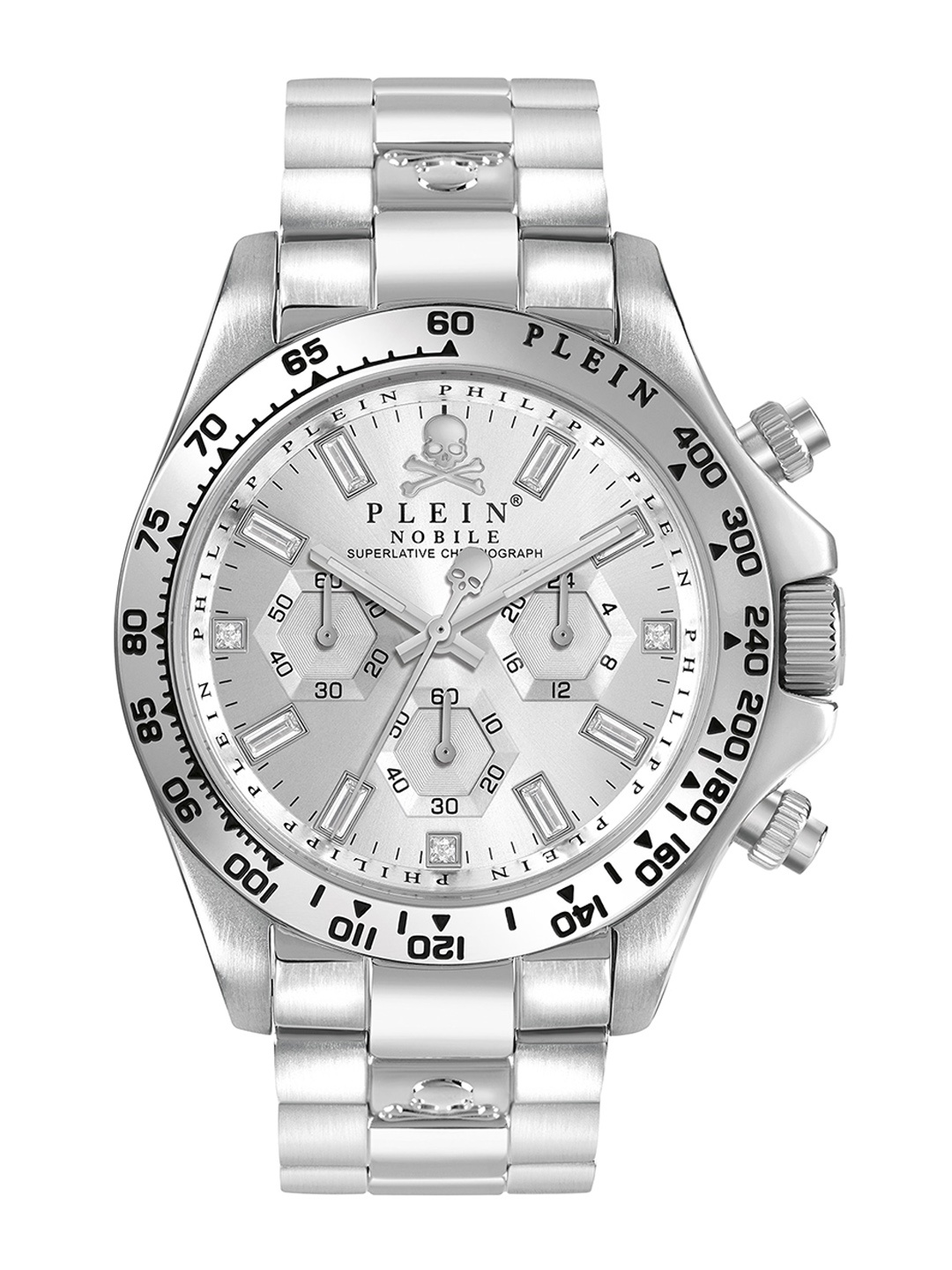 

PHILIPP PLEIN Men Printed Dial & Bracelet Style Analogue Chronograph Watch PWCAA0321, White