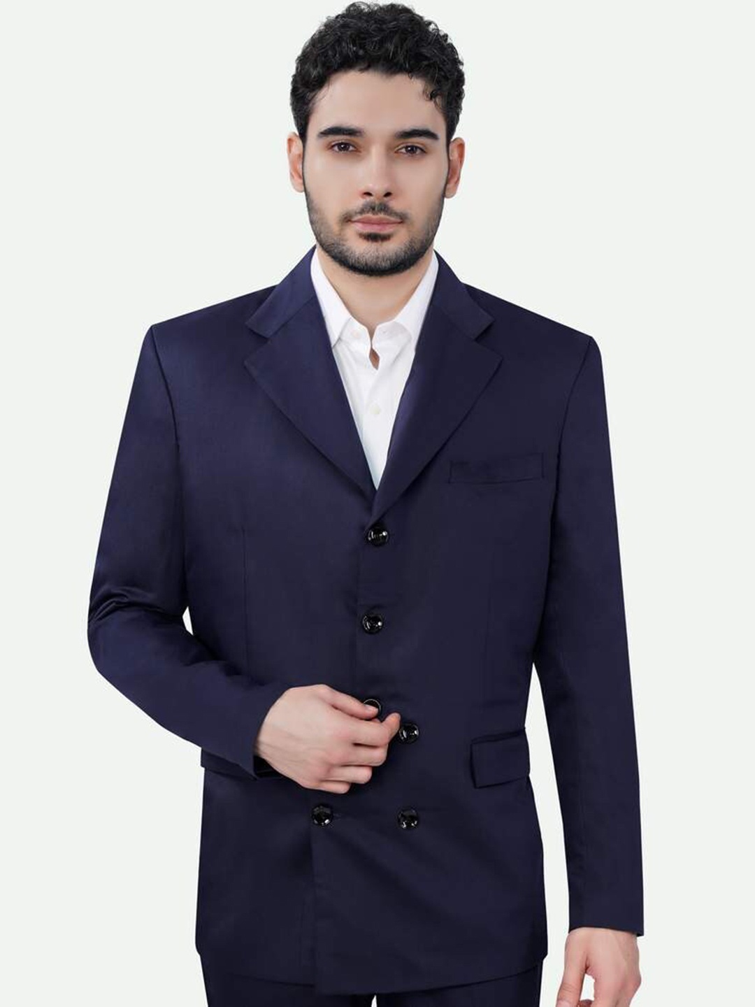 

FRENCH CROWN Single Breasted Formal Blazer, Blue