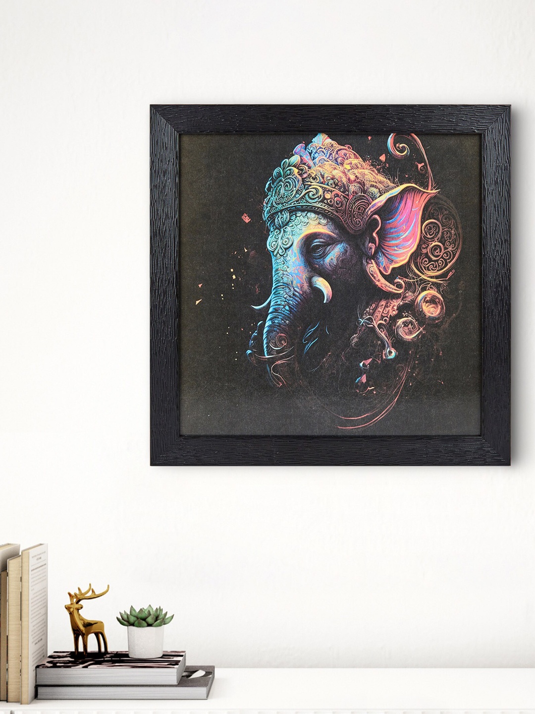 

Home Centre Wooden Ganesha Picture Frame, Black