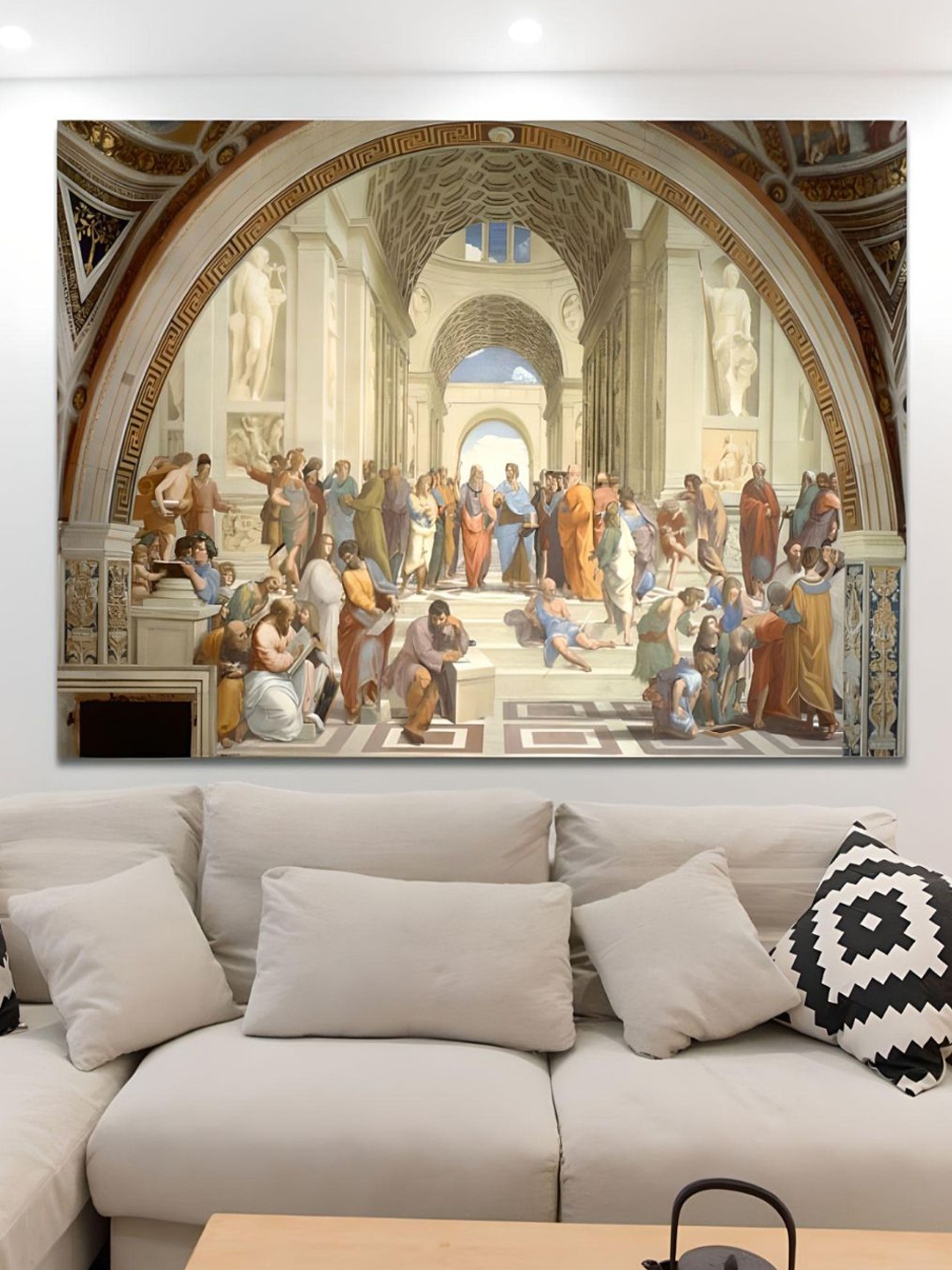 

THE HANDMADE FLAIR Off White & Beige Classic Painting Framed Wall Art