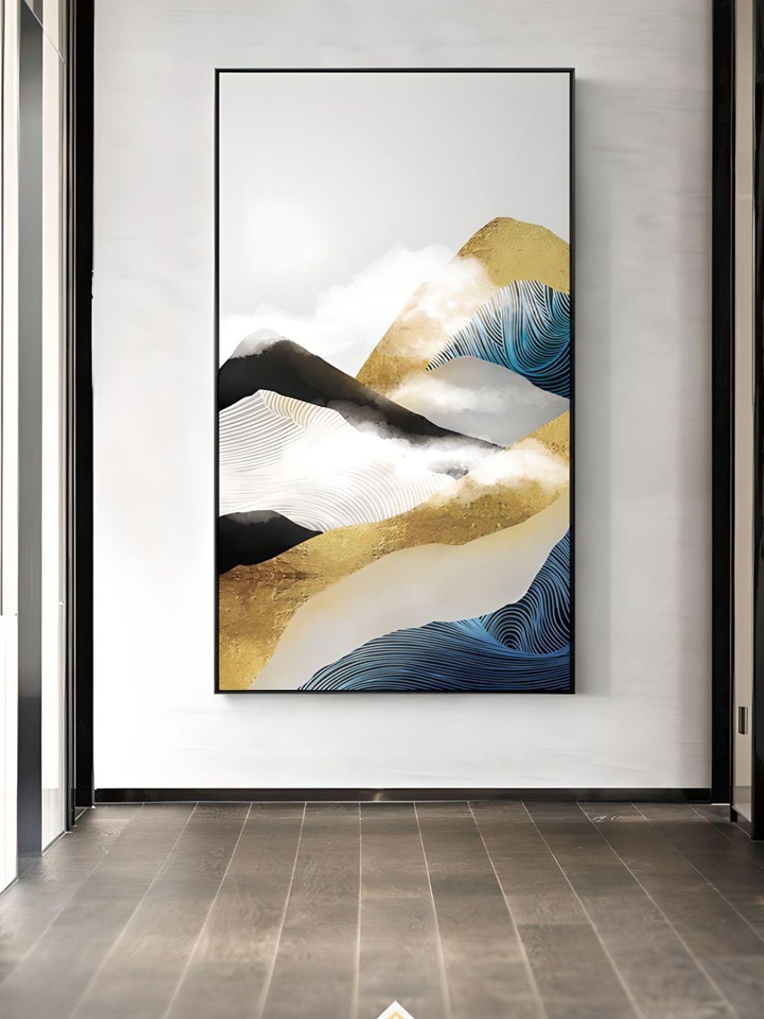 

THE HANDMADE FLAIR Off White Clouds Abstract Printed Framed Canvas Wall Art