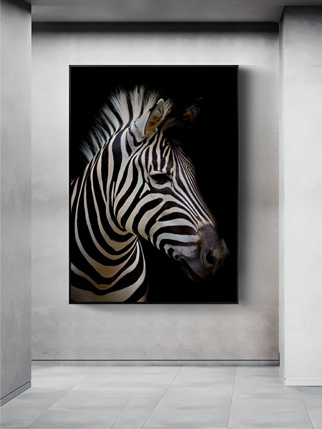 

THE HANDMADE FLAIR Black & White Wild Animal Zebra Framed Wall Art