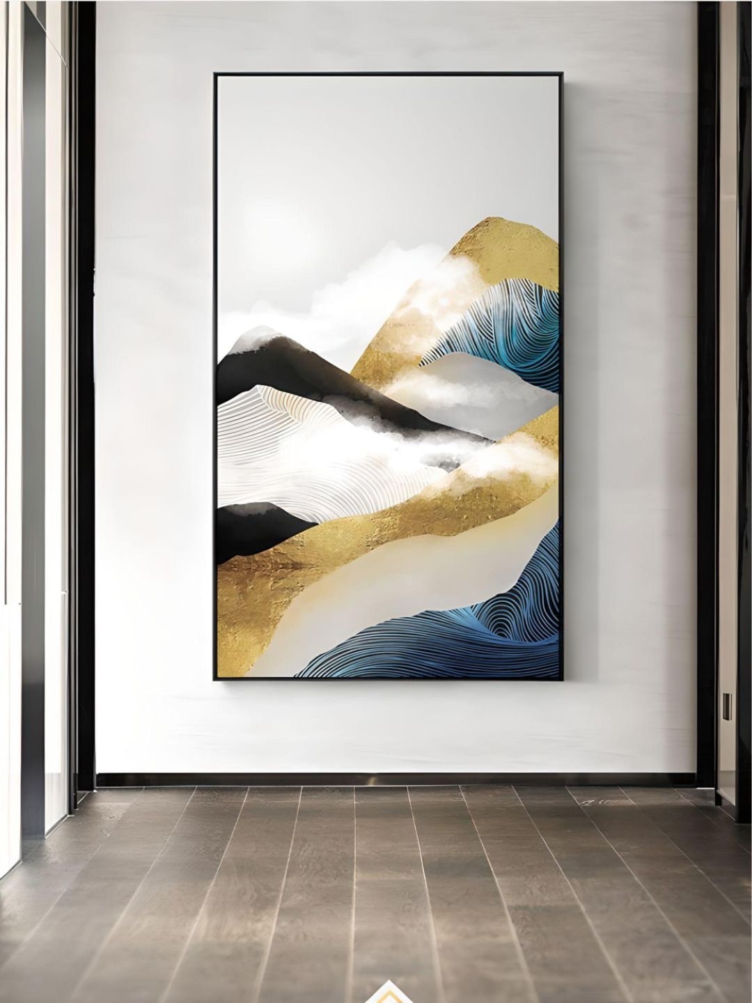 

THE HANDMADE FLAIR Off-White & Black Mountains In The Clouds Abstract Framed Wall Art