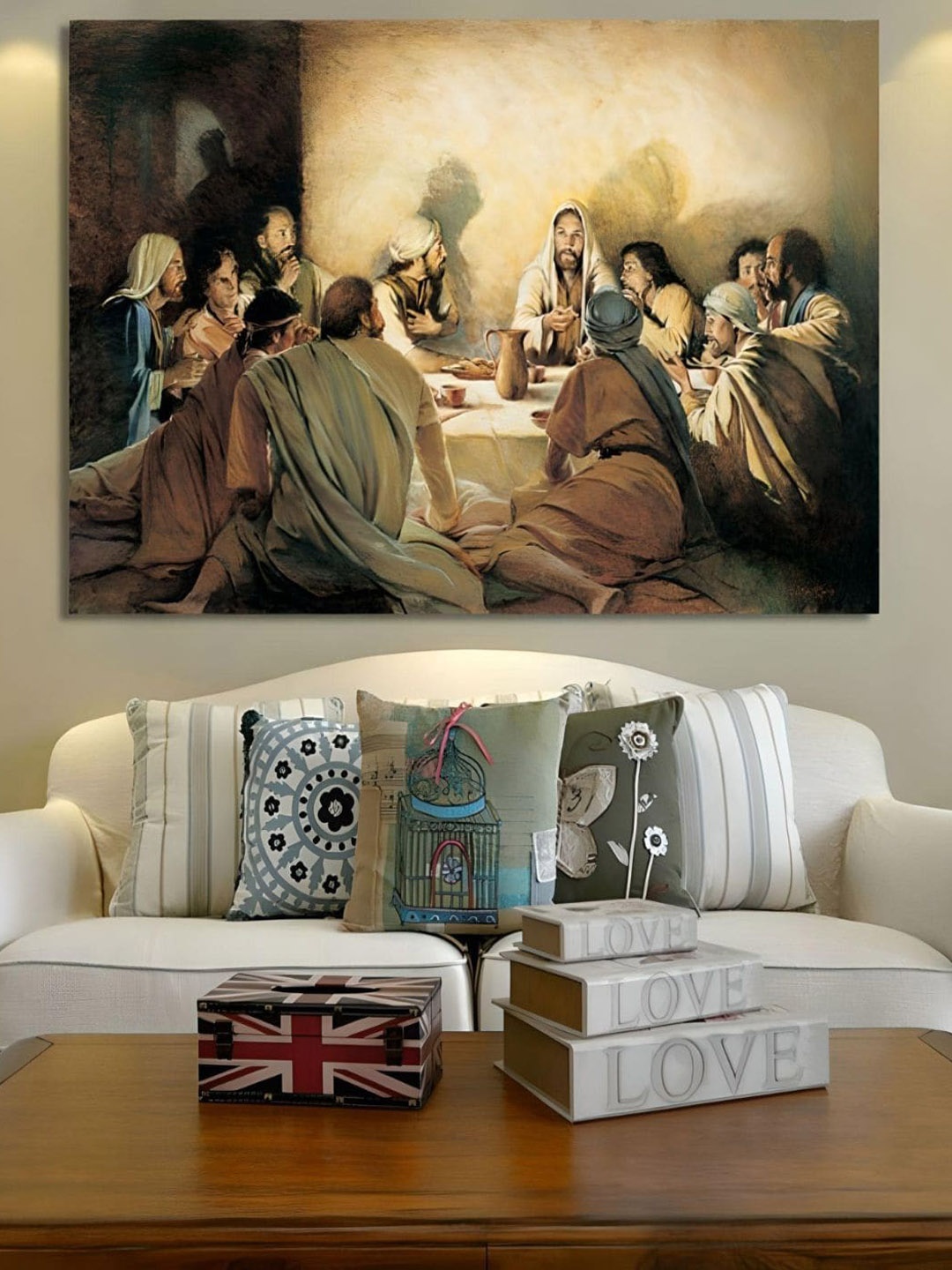

THE HANDMADE FLAIR Cream Classical Painting Wall Art