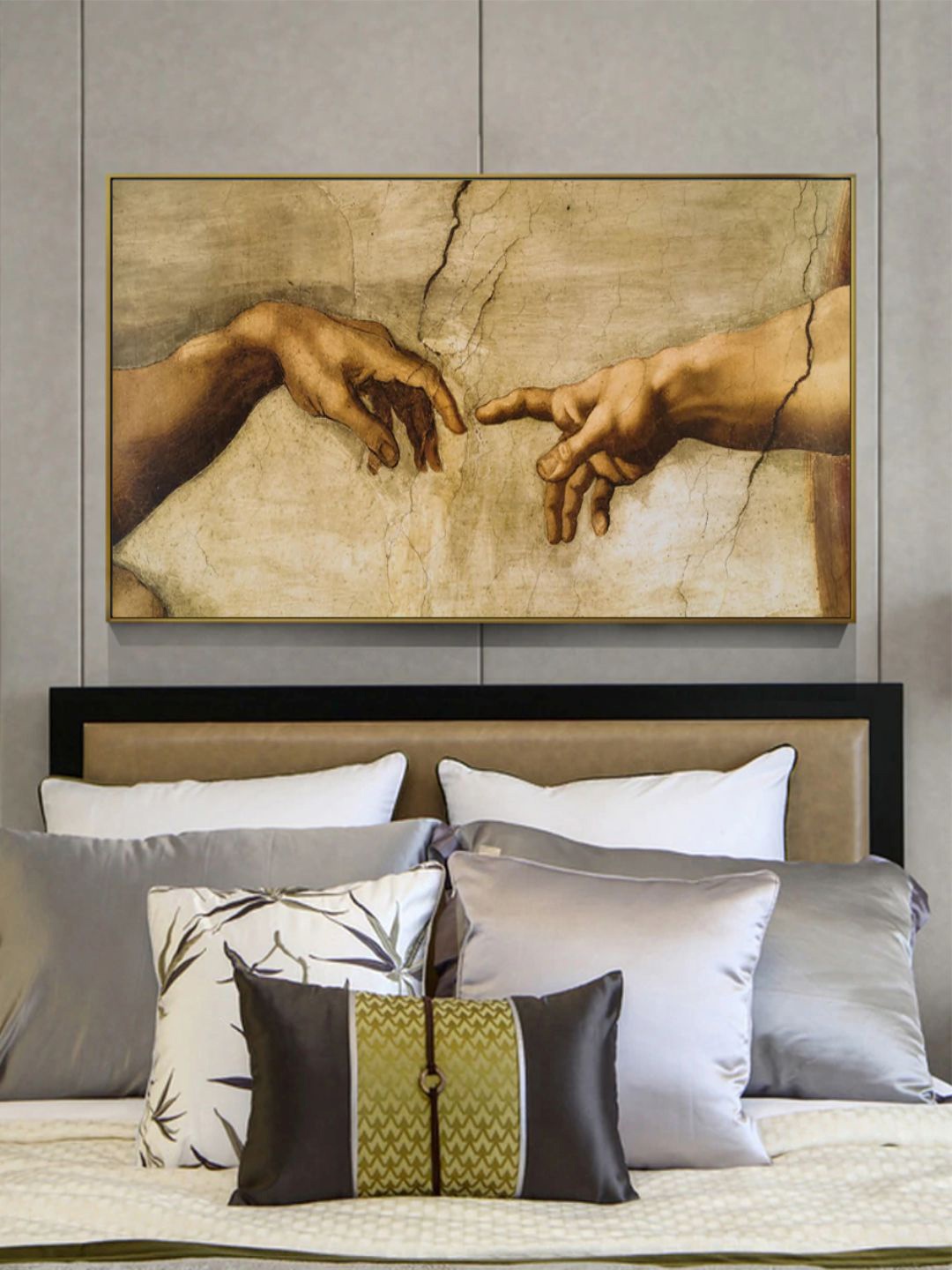 

THE HANDMADE FLAIR Khaki-Colored Framed Painting Wall Art