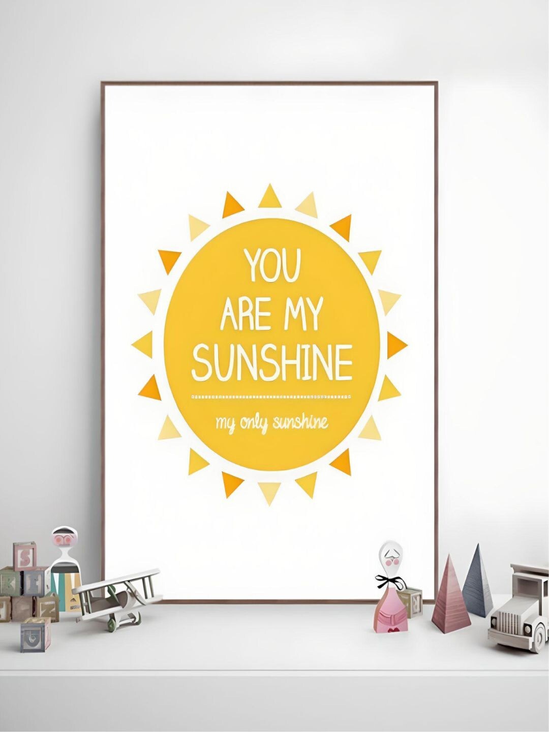 

THE HANDMADE FLAIR Yellow You Are My Sunshine Quotations Canvas Wall Art
