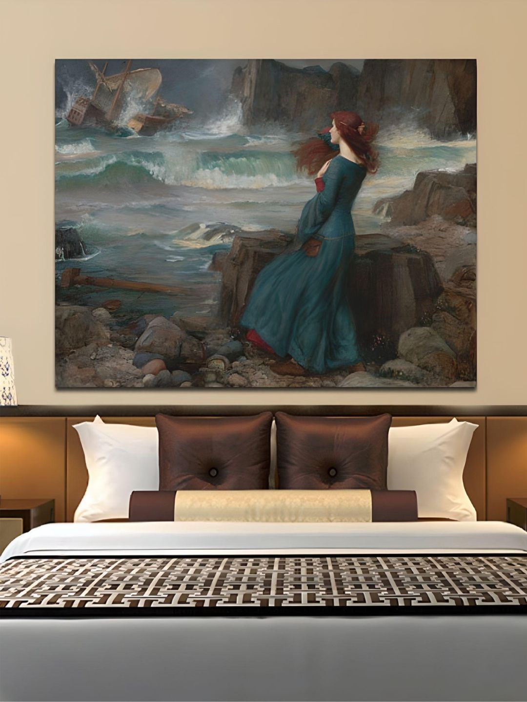 

THE HANDMADE FLAIR Teal Miranda The Tempest Printed Framed Canvas Wall Art