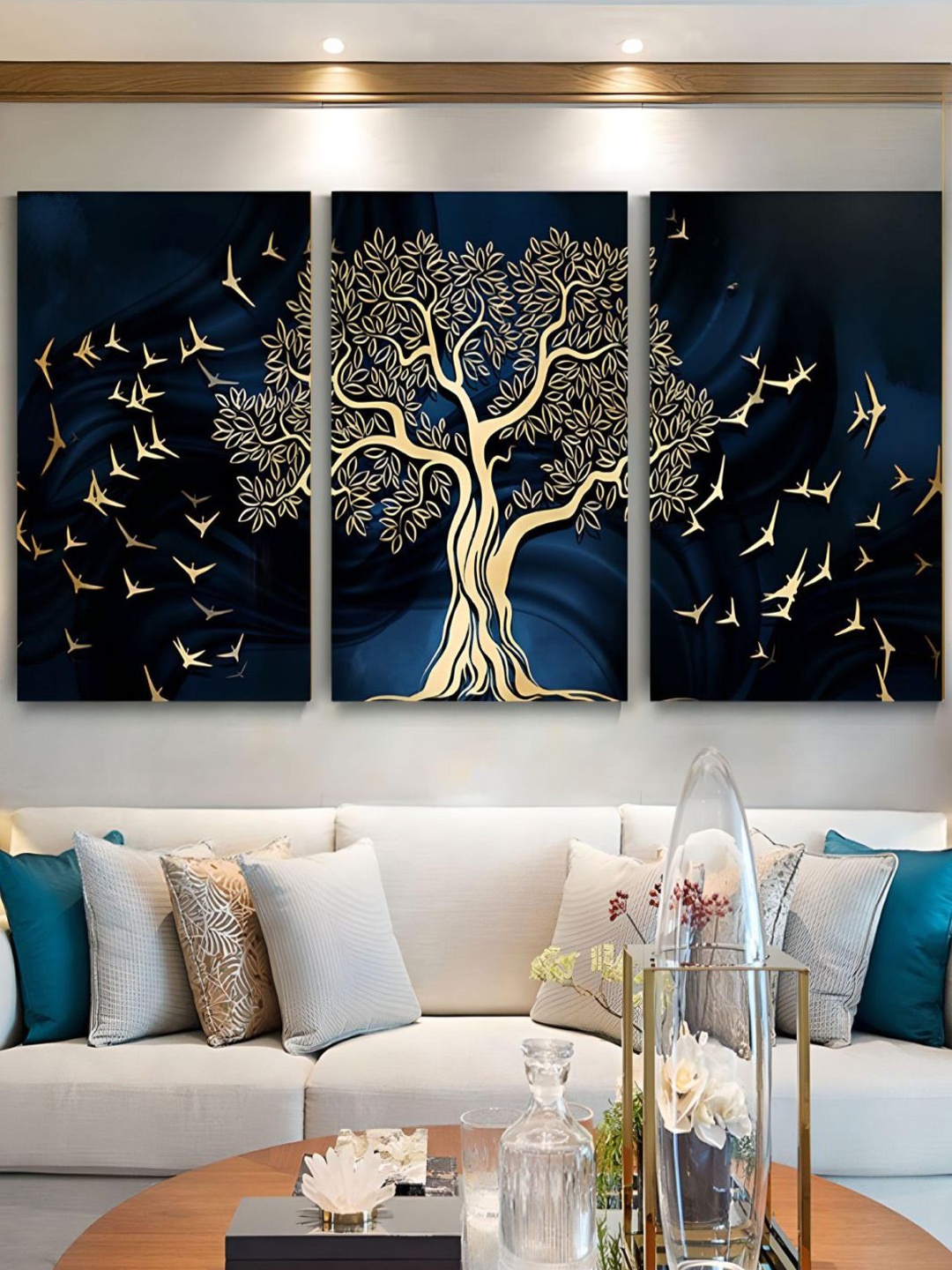 

THE HANDMADE FLAIR Black 3 Pieces Abstract Framed Wall Arts