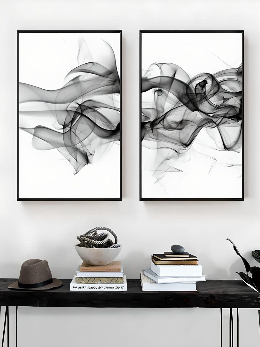 

THE HANDMADE FLAIR Black & White 2 Pieces Framed Wall Art