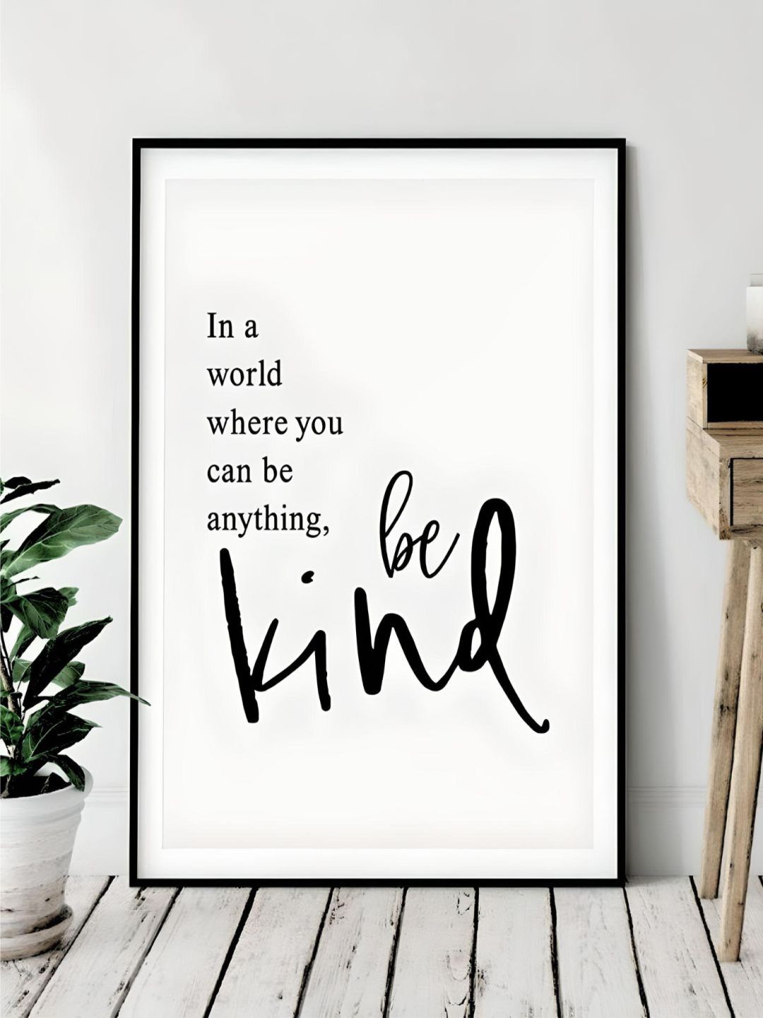 

THE HANDMADE FLAIR Black & White Positive Statements Quotations Wall Art