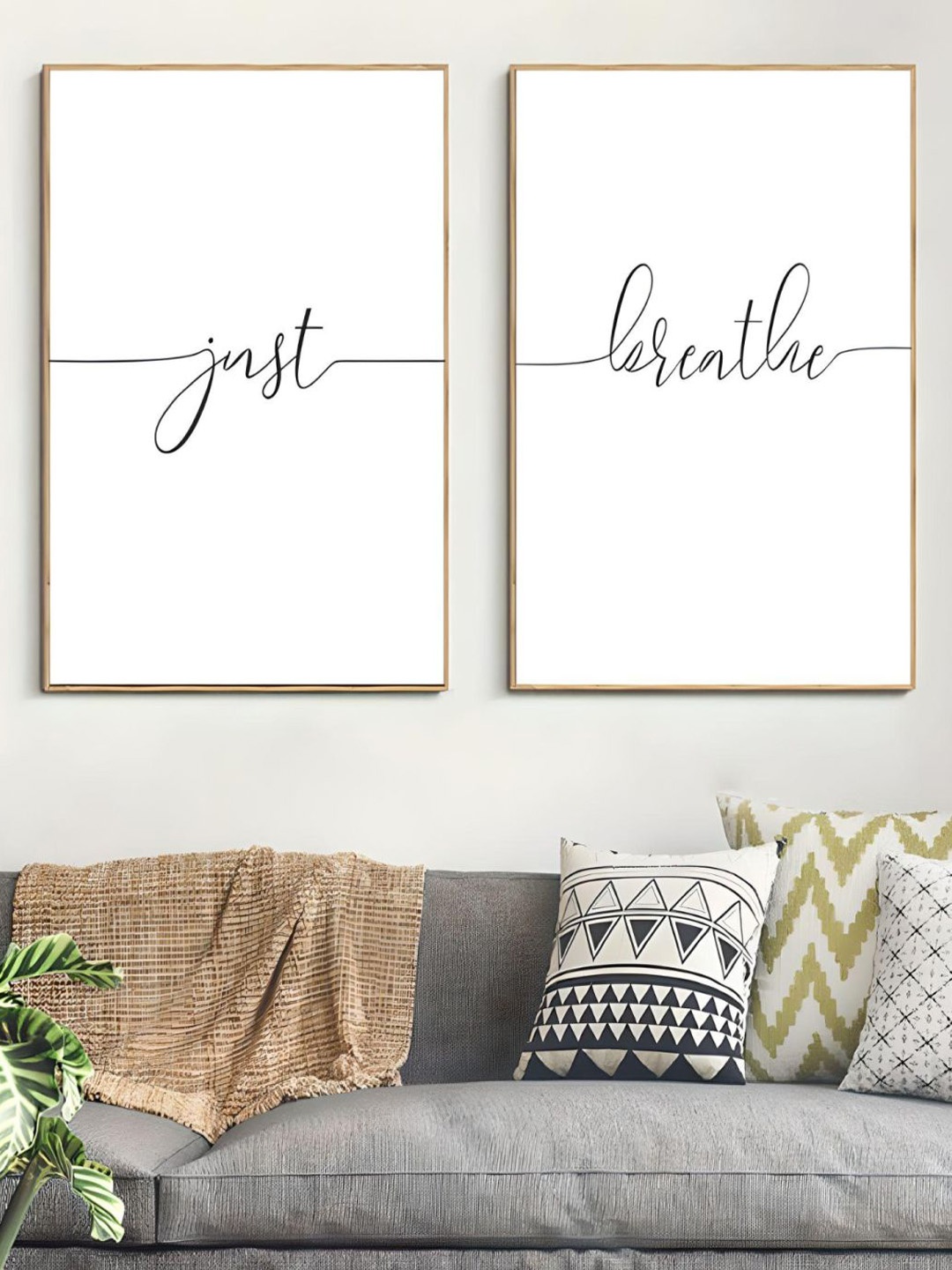 

THE HANDMADE FLAIR White 2 Pieces Inspirational Quotation Canvas Wall Arts