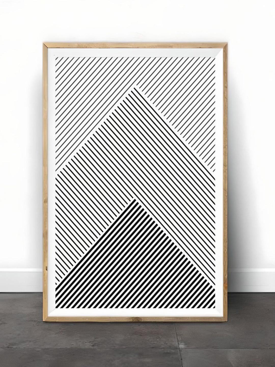 

THE HANDMADE FLAIR Black & White Minimalist Geometric Line Framed Wall Art