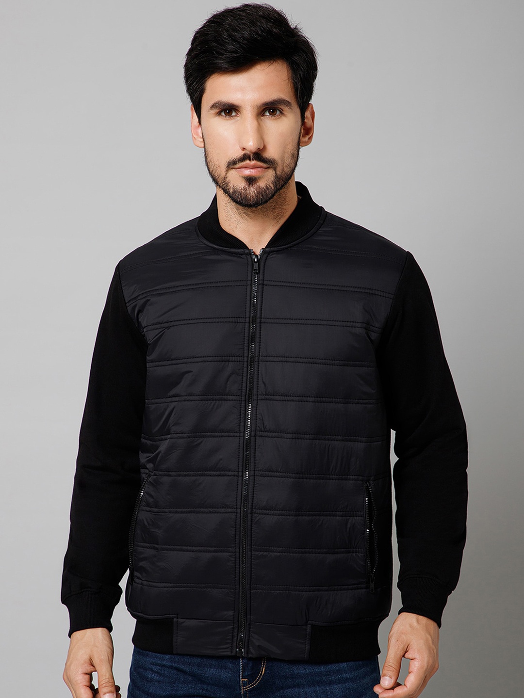 

Cantabil Mock Collar Lightweight Padded Jacket, Black