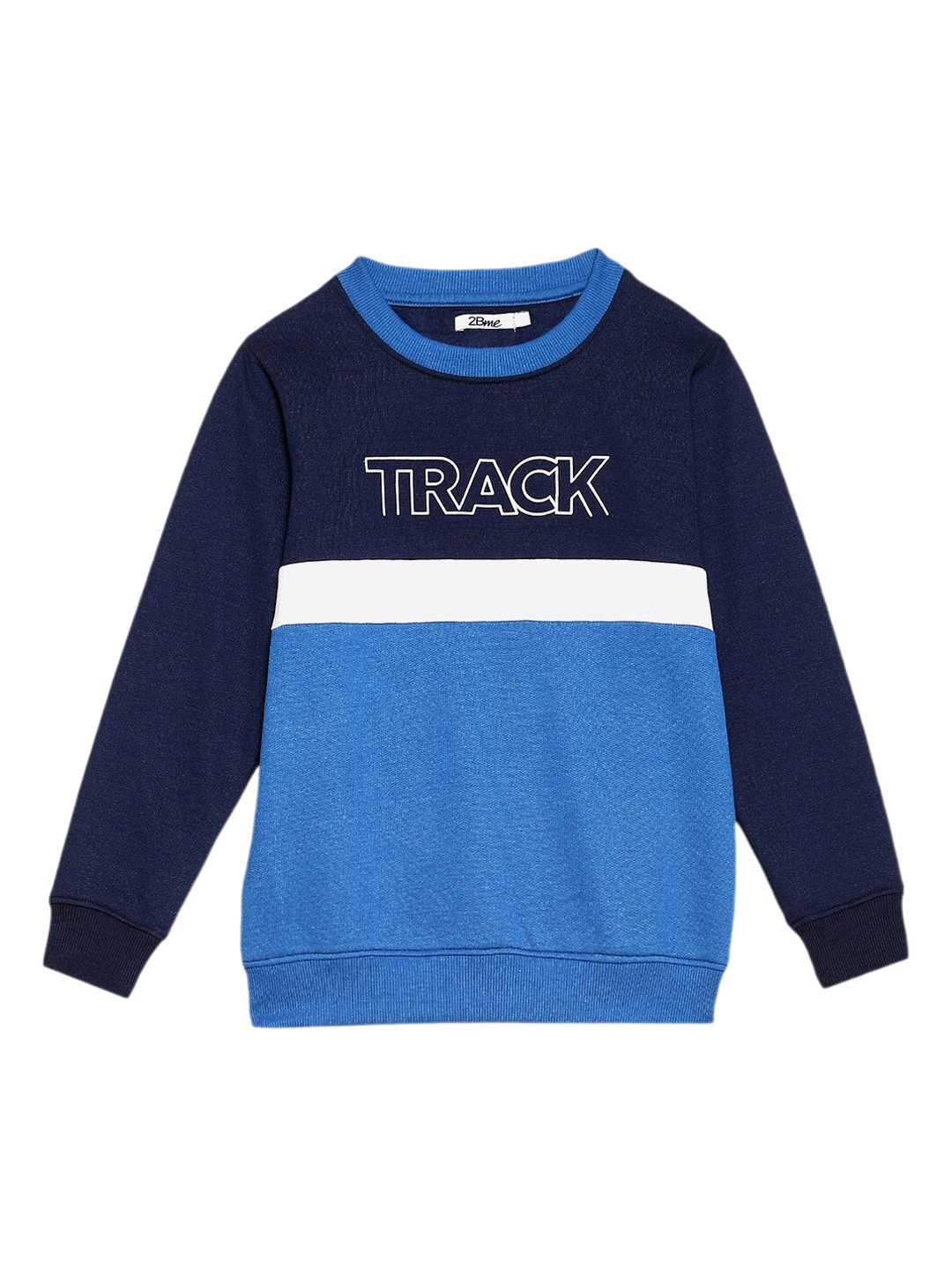 

2Bme Boys Colourblocked Cotton Pullover, Navy blue