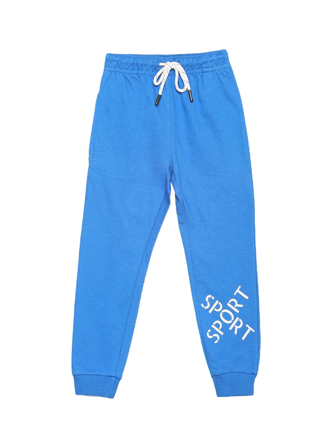 

2Bme Boys Typography Printed Mid Rise Cotton Joggers, Blue