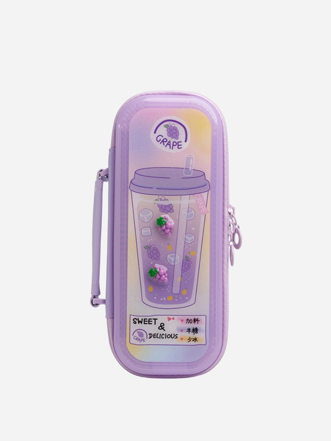 

QIPS Girls Printed Pencil Holder Case, Purple