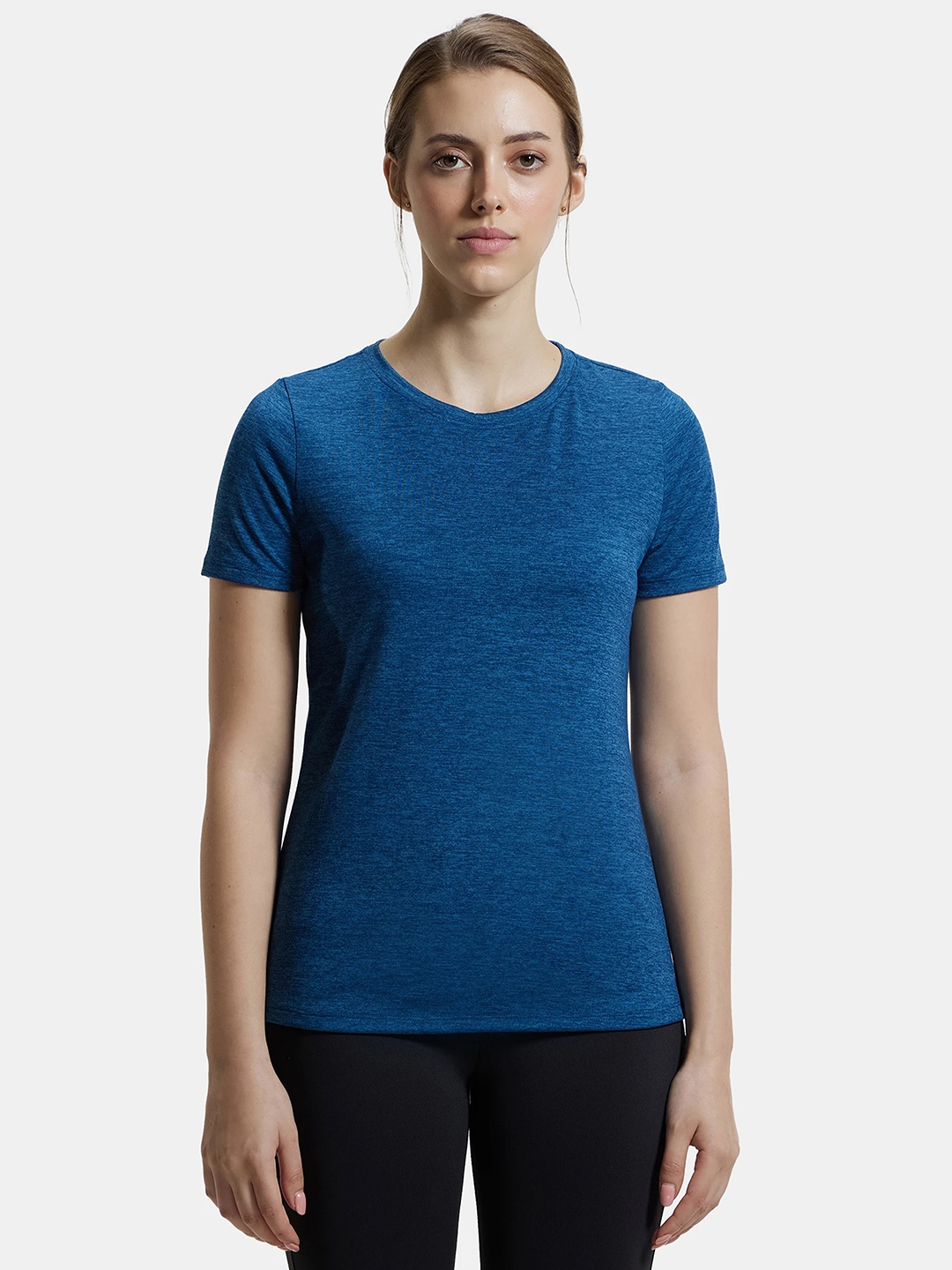 

Jockey Microfiber Relaxed Fit Round Neck Half Sleeve Training T-shirt - MW71, Blue