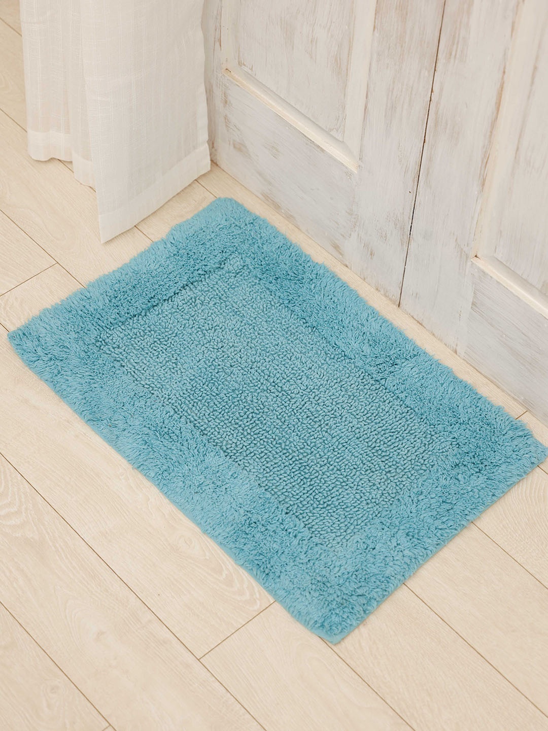 

Ariana Blue 1600 GSM Pure Cotton Anti-Skid Bath Rugs
