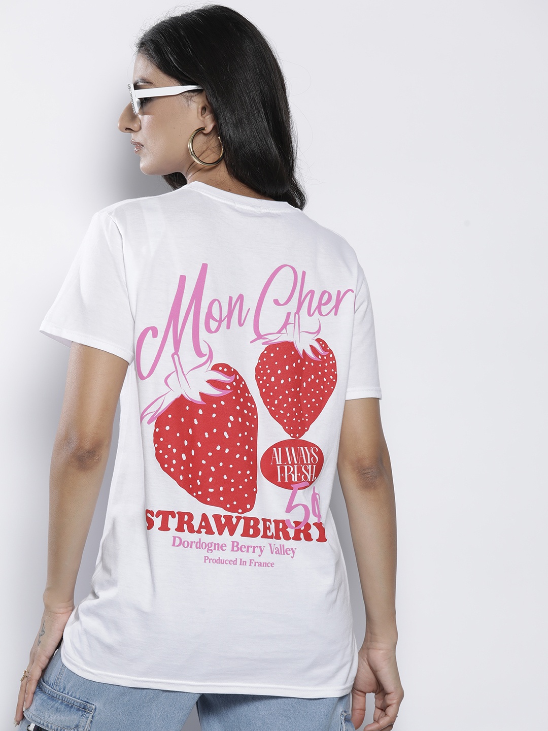 

Boohoo Printed Pure Cotton Oversized T-shirt, White