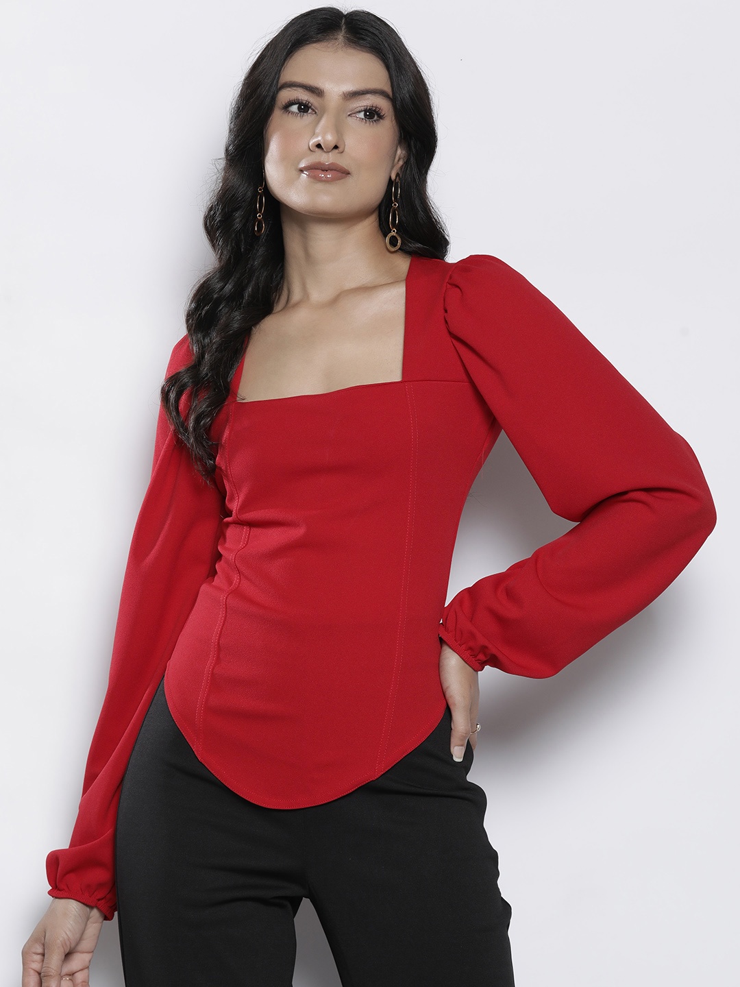 

Boohoo Corset Style Top, Red