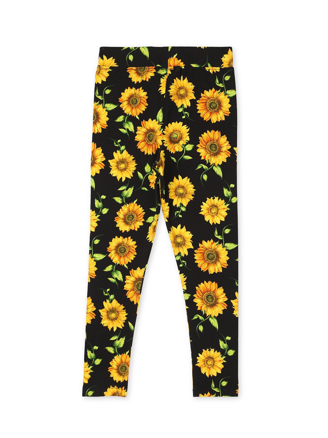 

earth conscious Girls Floral Printed Jeggings, Black