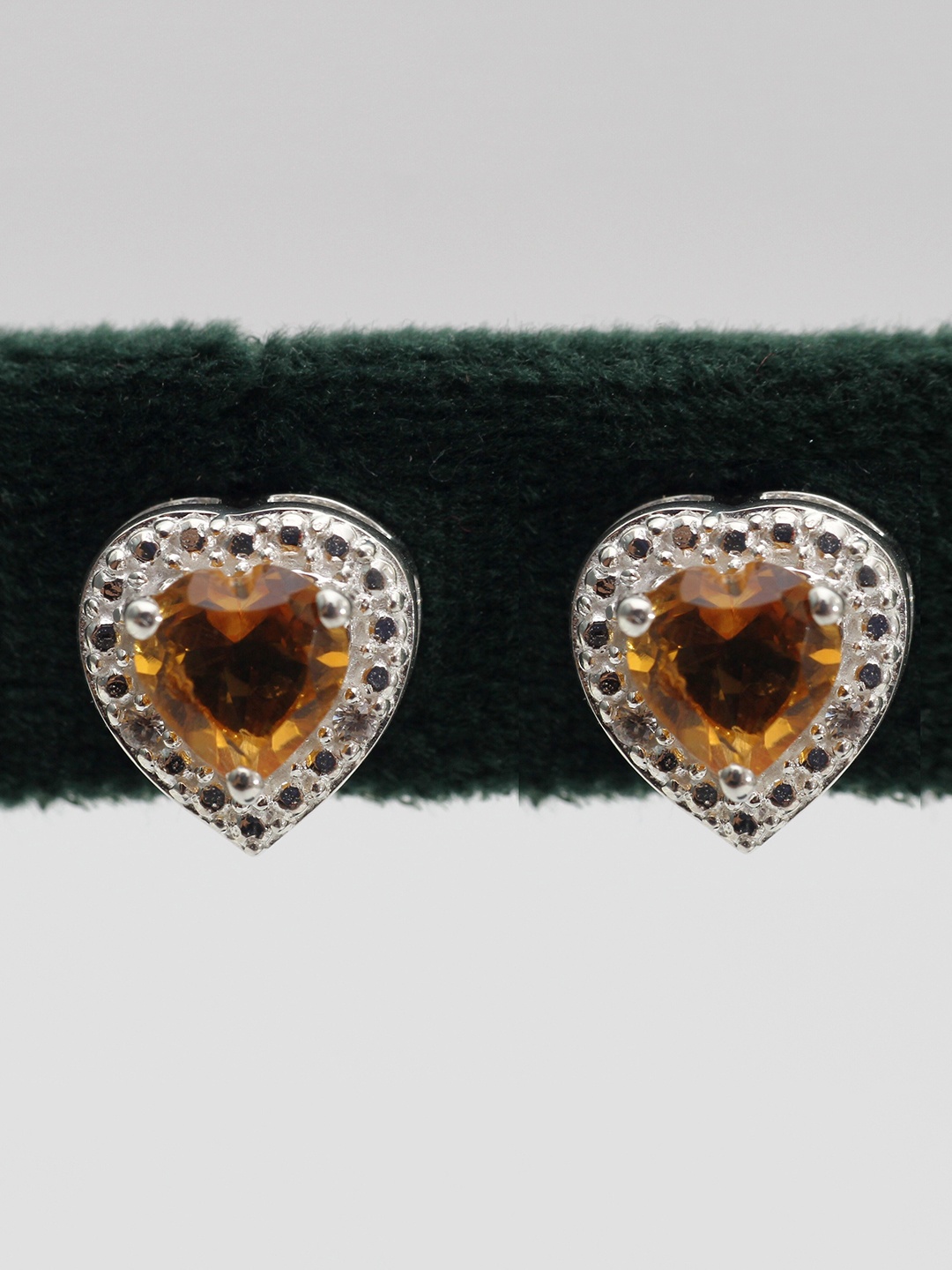 

HIFLYER JEWELS Heart Shaped Studs Earrings, Yellow