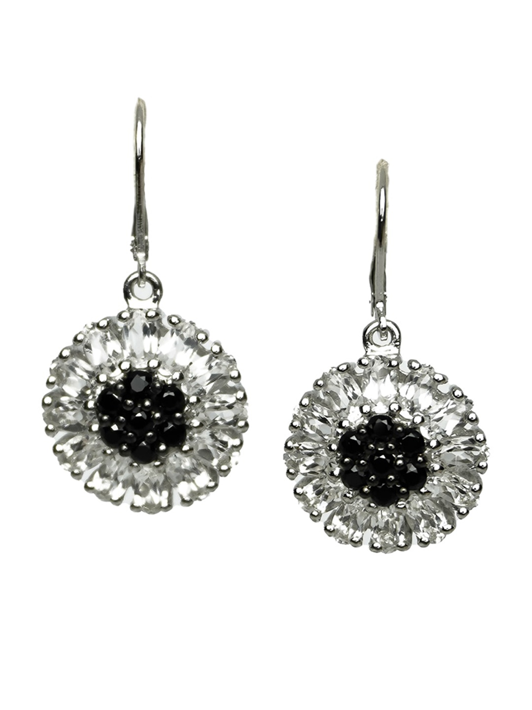 

HIFLYER JEWELS Floral Drop Earrings, Black
