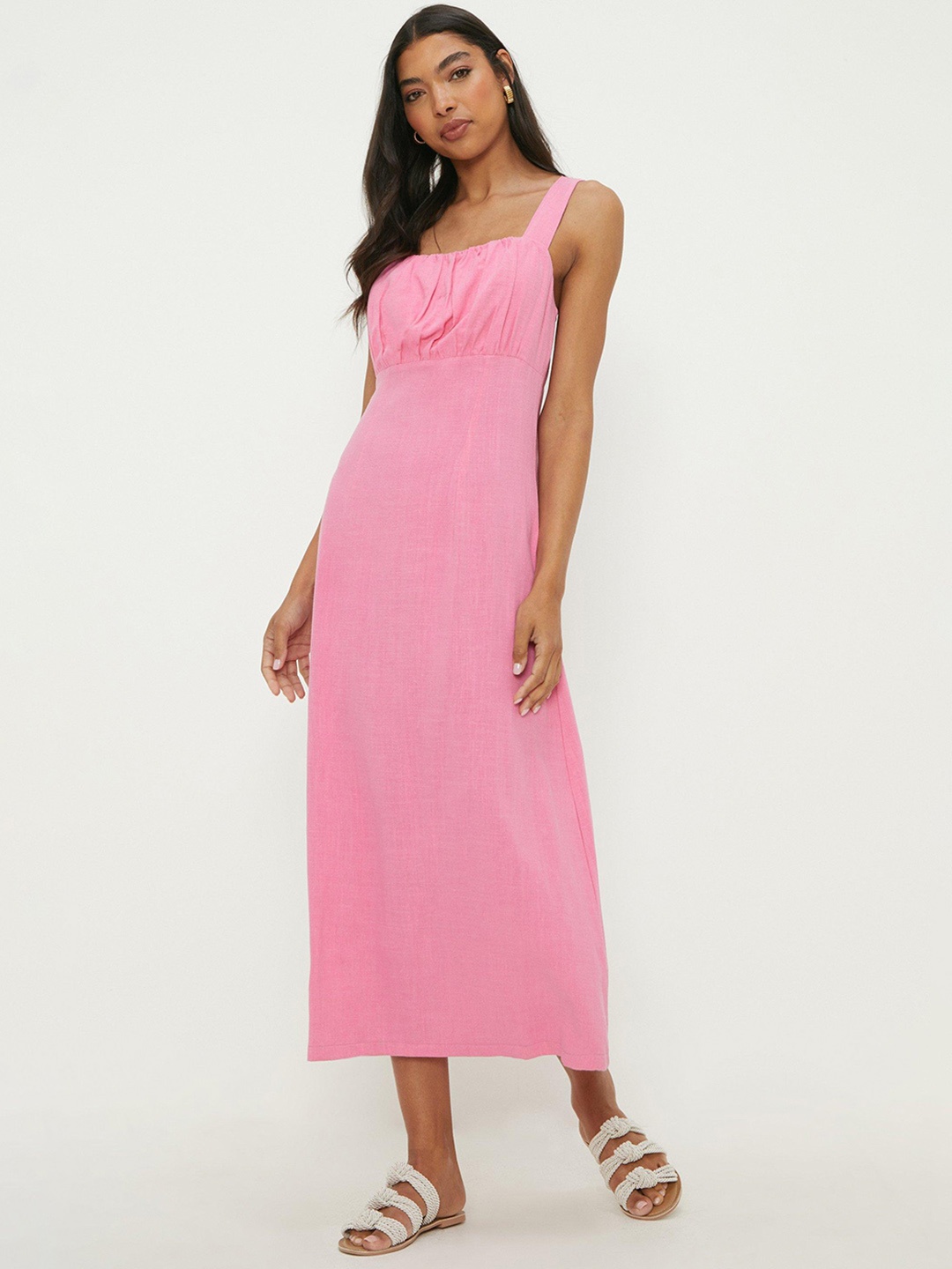 

DOROTHY PERKINS Strappy Empire Maxi Dress With Ruched Detail, Pink