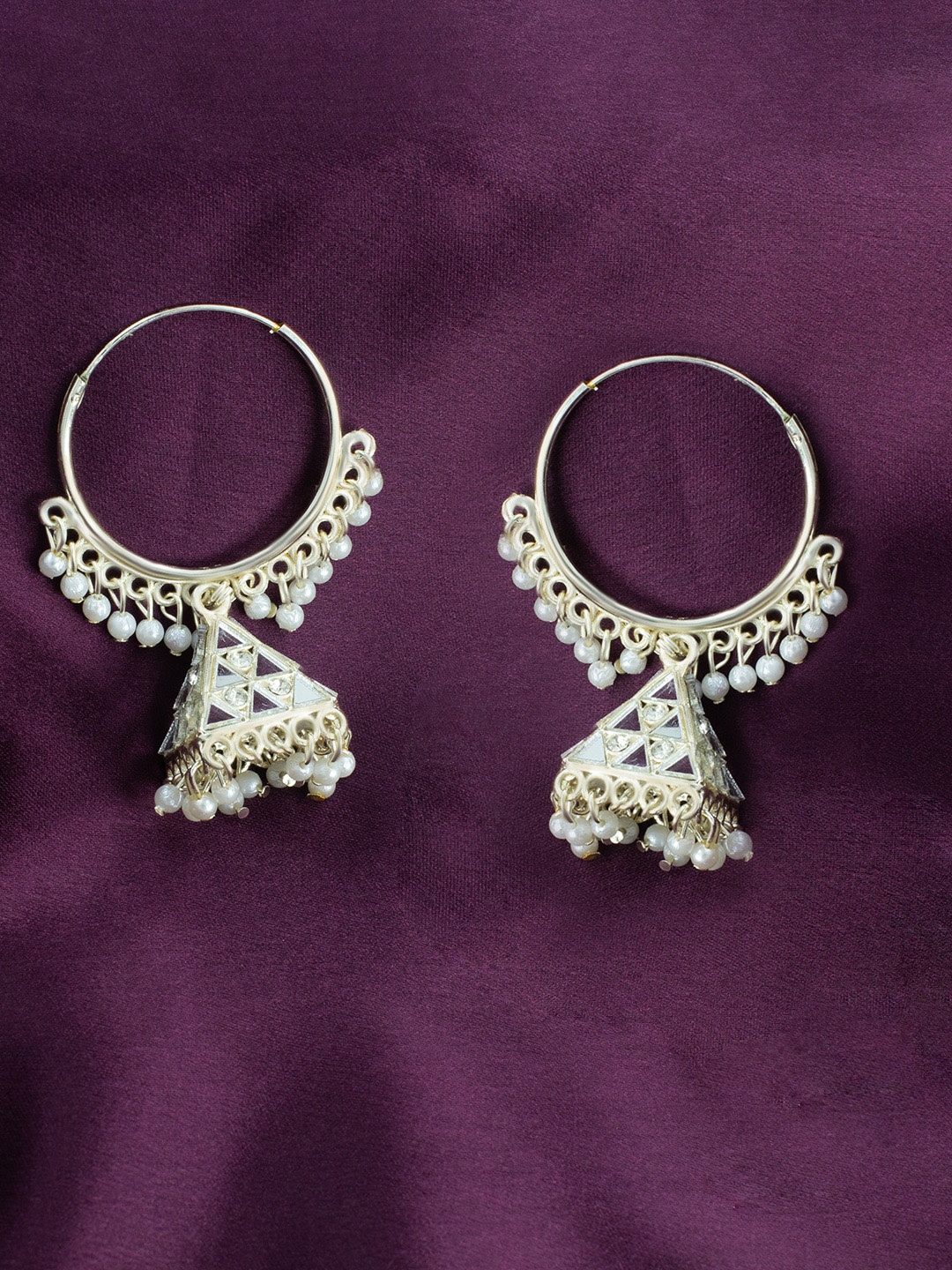 

PRIVIU Gold-Plated Triangular Jhumkas