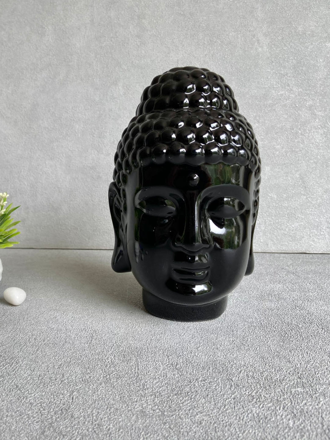 

House of Objects Trikay Black Textured Buddha Showpiece