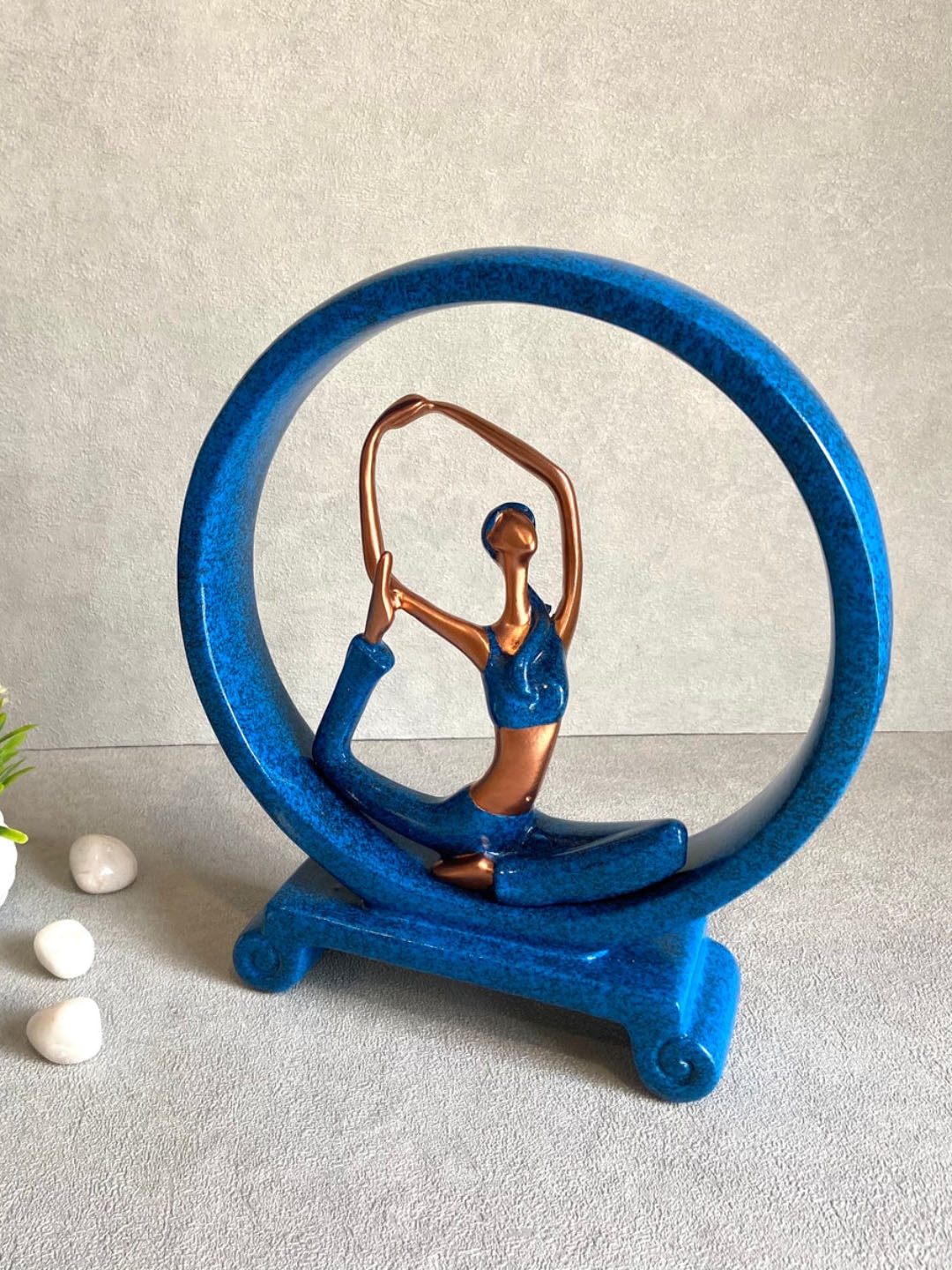 

House of Objects Kristina Blue & Rose Gold Toned Yoga Figurines Showpiece