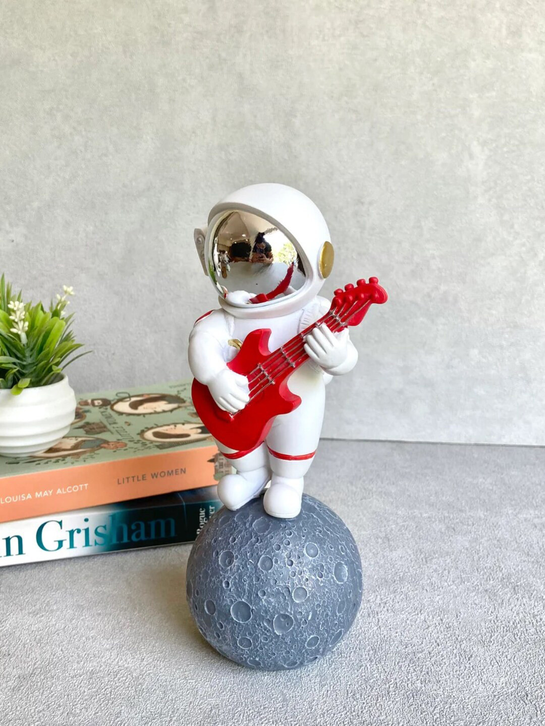 

House of Objects Grey Aiden Astronaut with a Guitar Showpiece