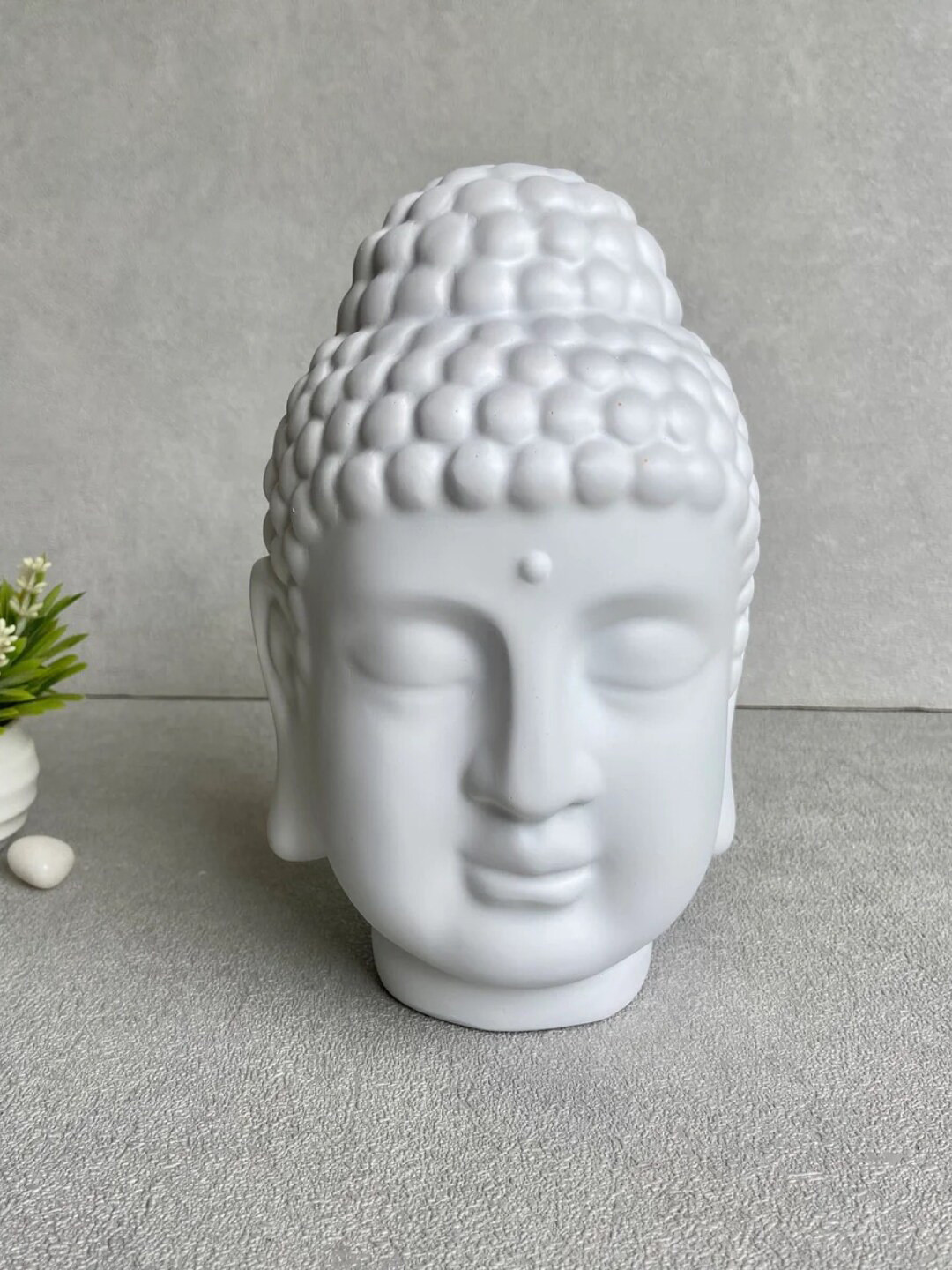 

House of Objects White Textured Trikay Buddha Sculpture Polyresin Showpiece