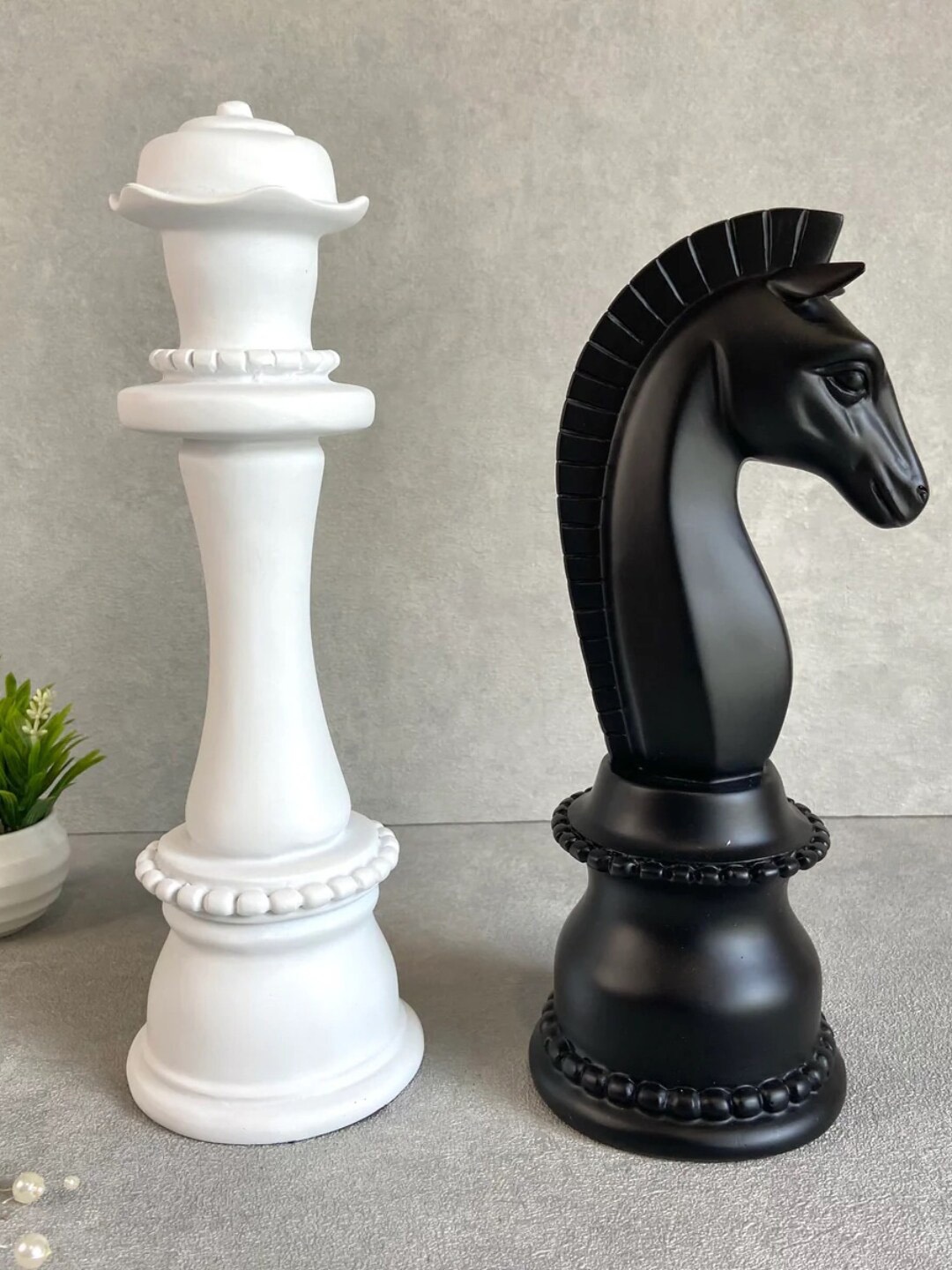 

House of Objects White & Black 2 Pieces Cusentino Chess Figurines Showpieces