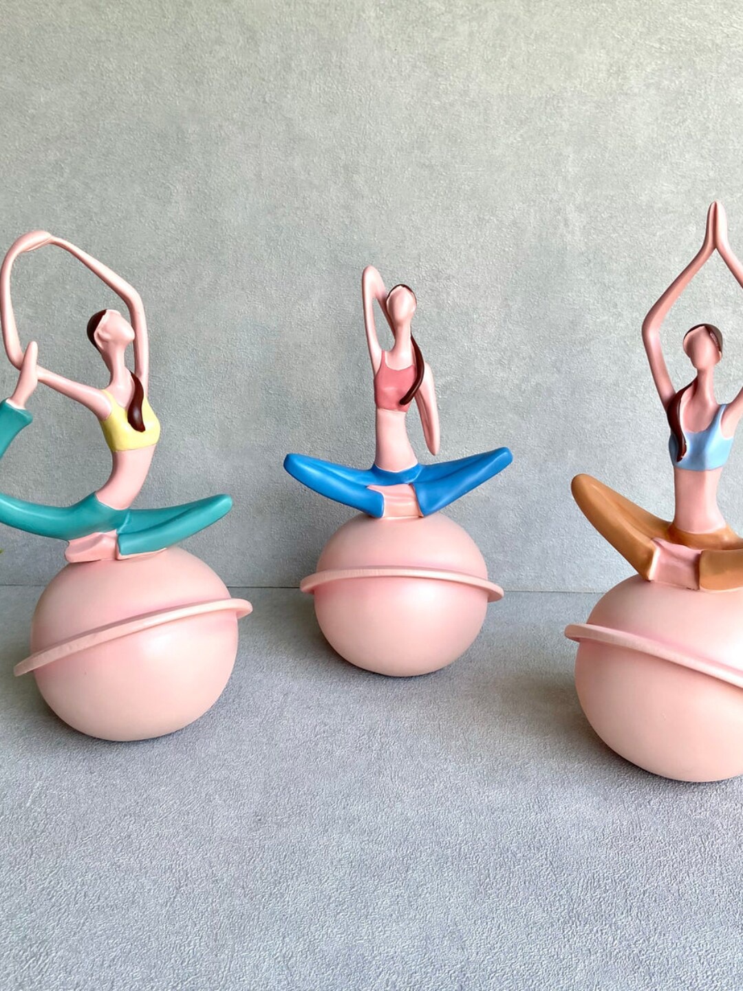 

House of Objects Green & Pink Polyresin Maya Yoga FigurinesShowpieces