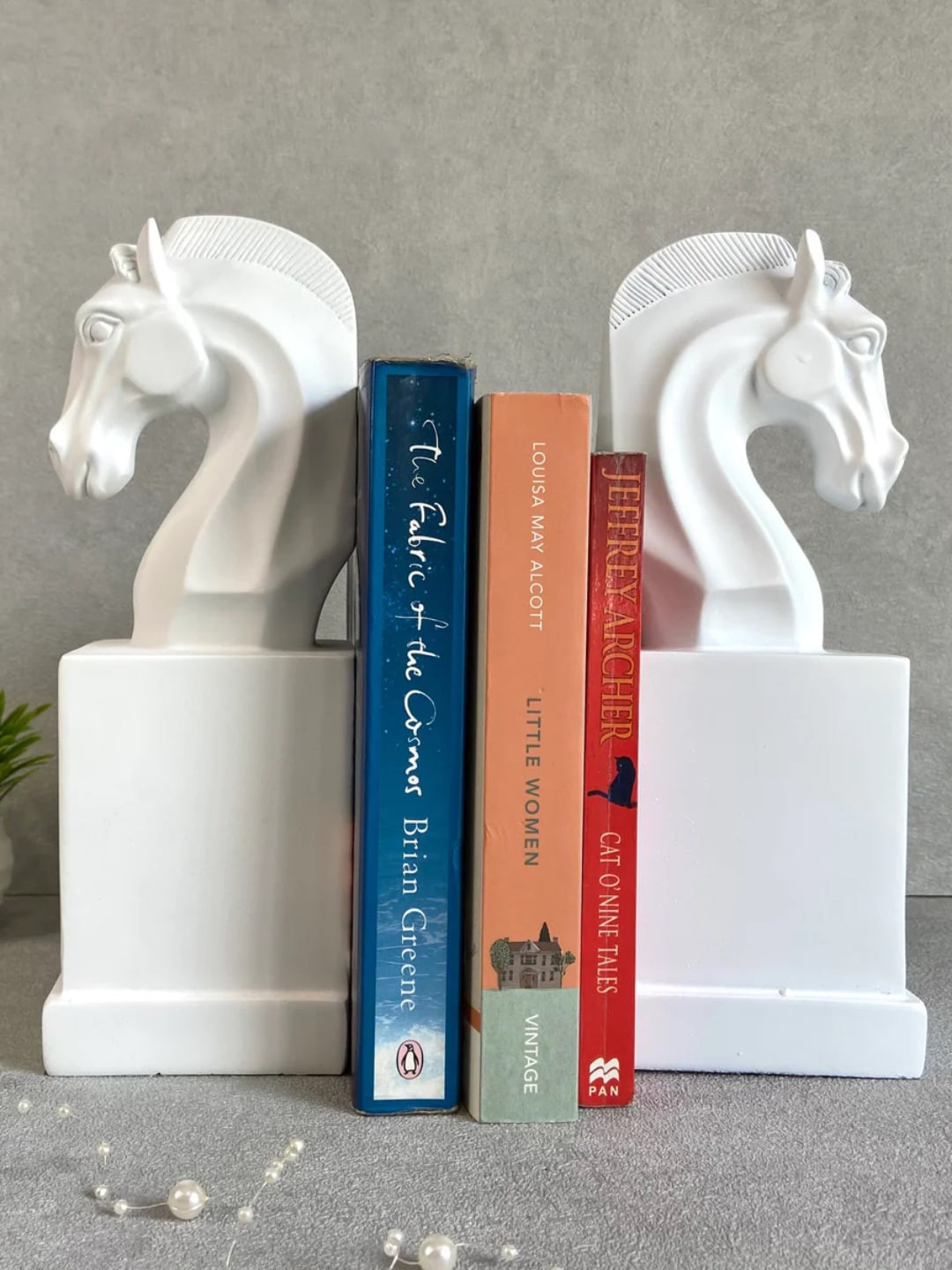 

House of Objects White 2 Pieces Colt Horse Bookends Resin Figurine Showpiece