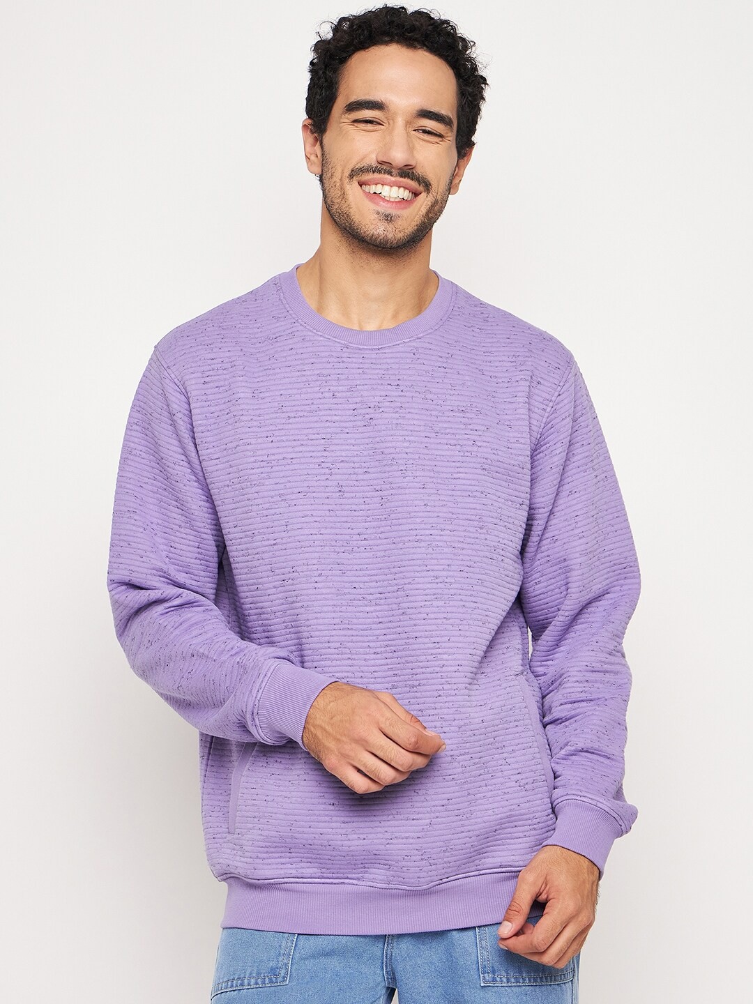 

Club York Long Sleeves Cotton Pullover, Purple