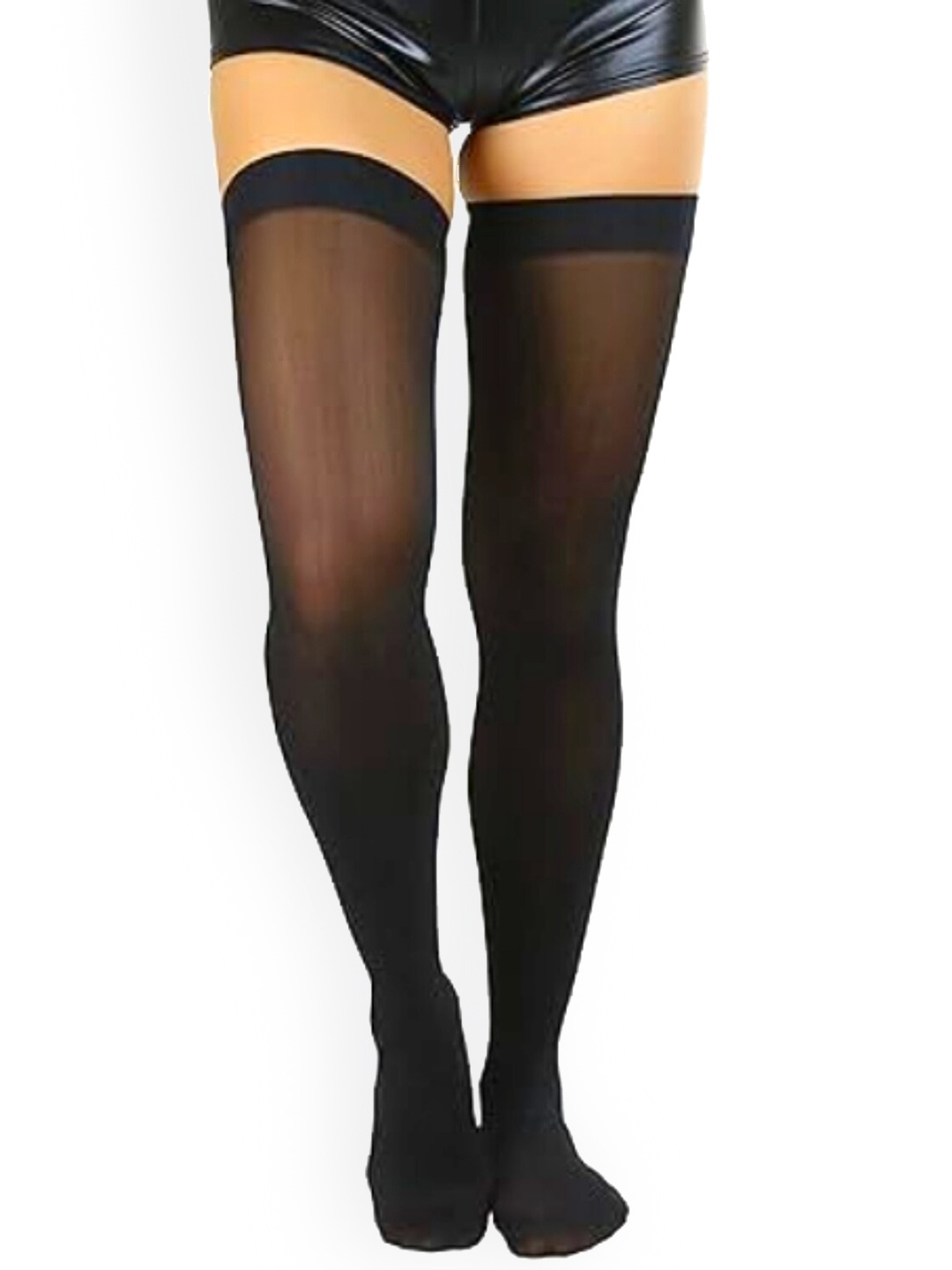 

BAESD Thigh-High Sheered Stockings, Black