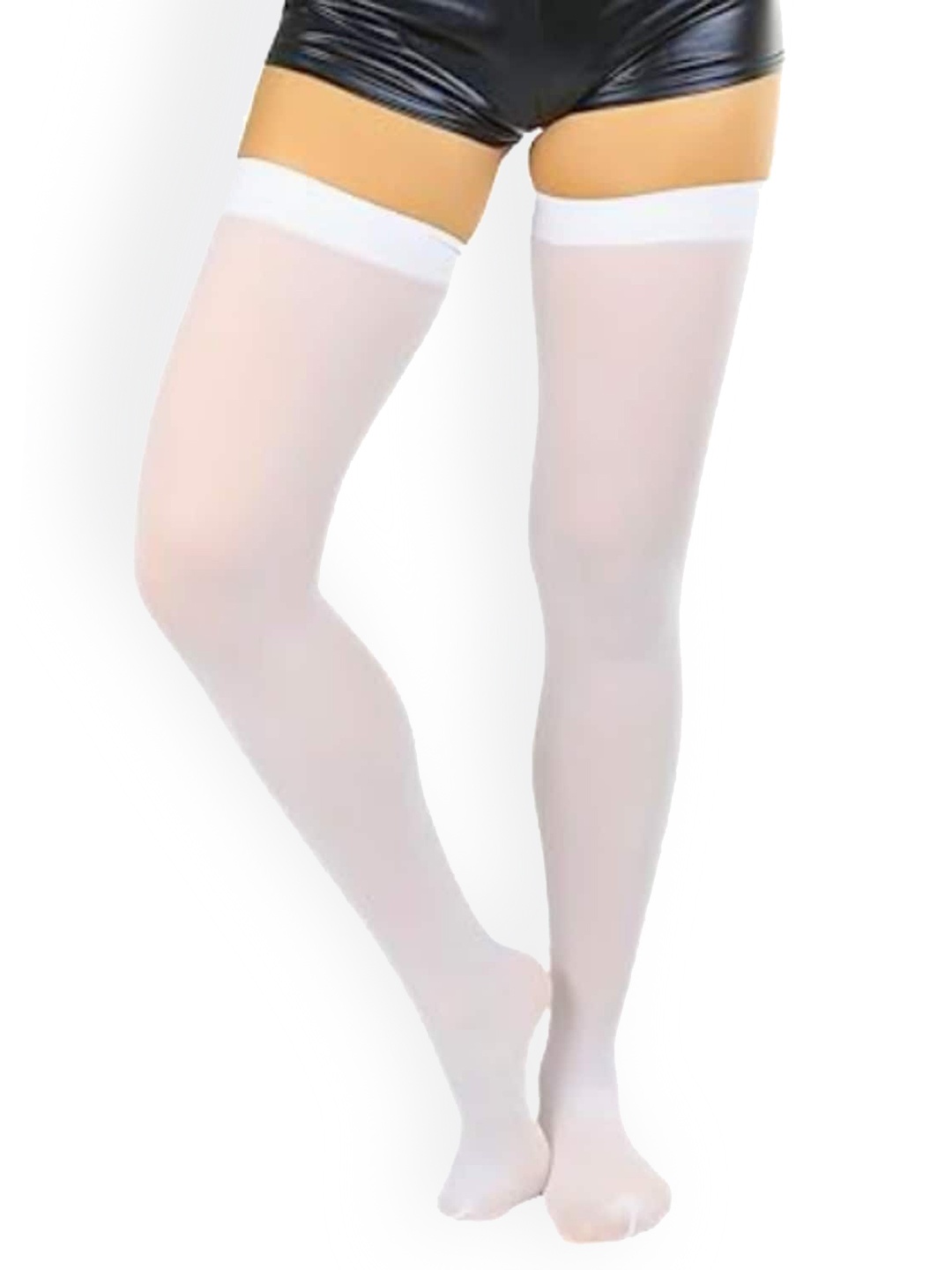 

BAESD Women Thigh-High Sheered Stockings, White