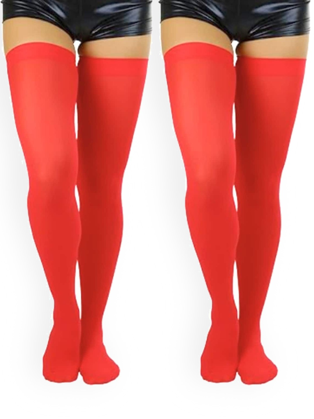 

BAESD Women Pack Of 2 Thigh-High Sheered Stockings, Red