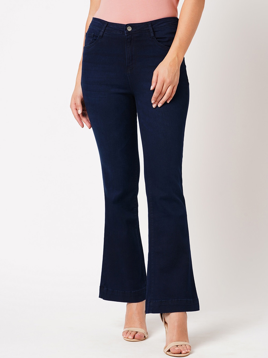 

Kraus Jeans Women Flared High-Rise Stretchable Jeans, Blue