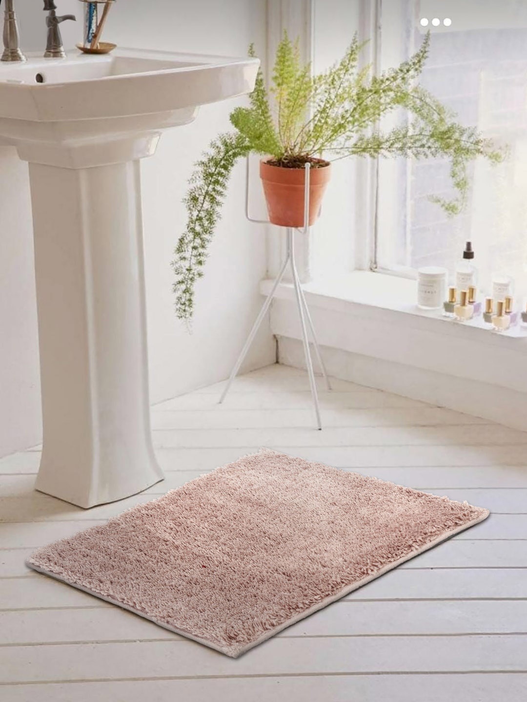 

Naksh Beige 2 Pieces Self-Designed 150 GSM Anti-Skid Bath Rugs