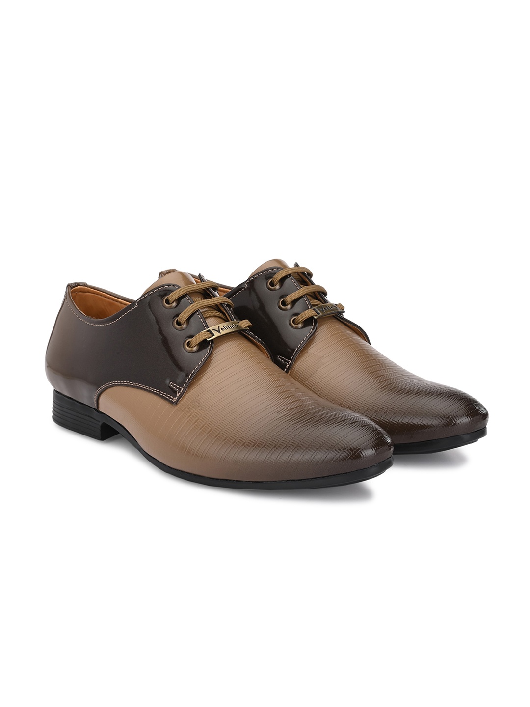 

Vellinto Men SUNSHINE Colourblocked Lightweight Comfort Insole Derbys, Brown